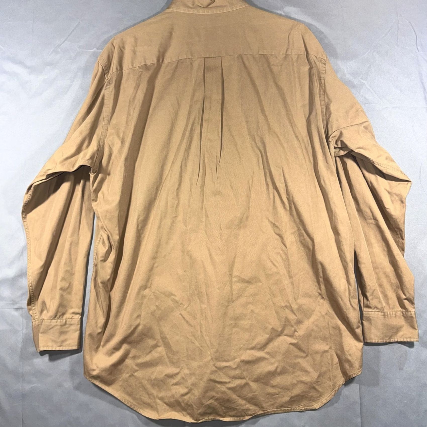 Brooks Brothers VINTAGE Brooks Brothers Shirt Mens L Beige Cotton Twill Button-Up Long Sleeve Casual Size US L / EU 52-54 / 3 - 2 Thumbnail