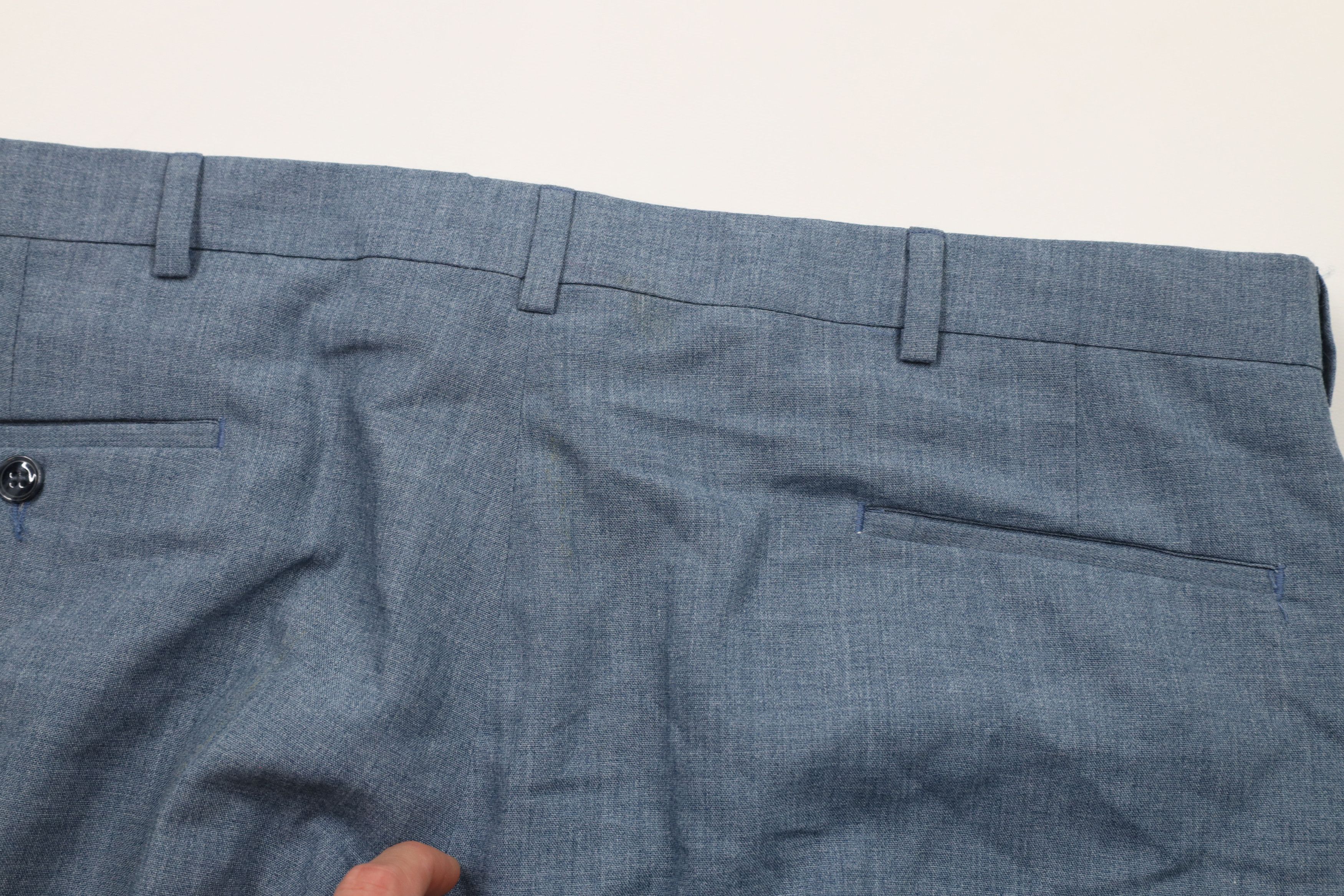 Vintage Vintage 70s Streetwear Knit Wide Leg Chino Pants Blue Size US 38 / EU 54 - 11 Thumbnail