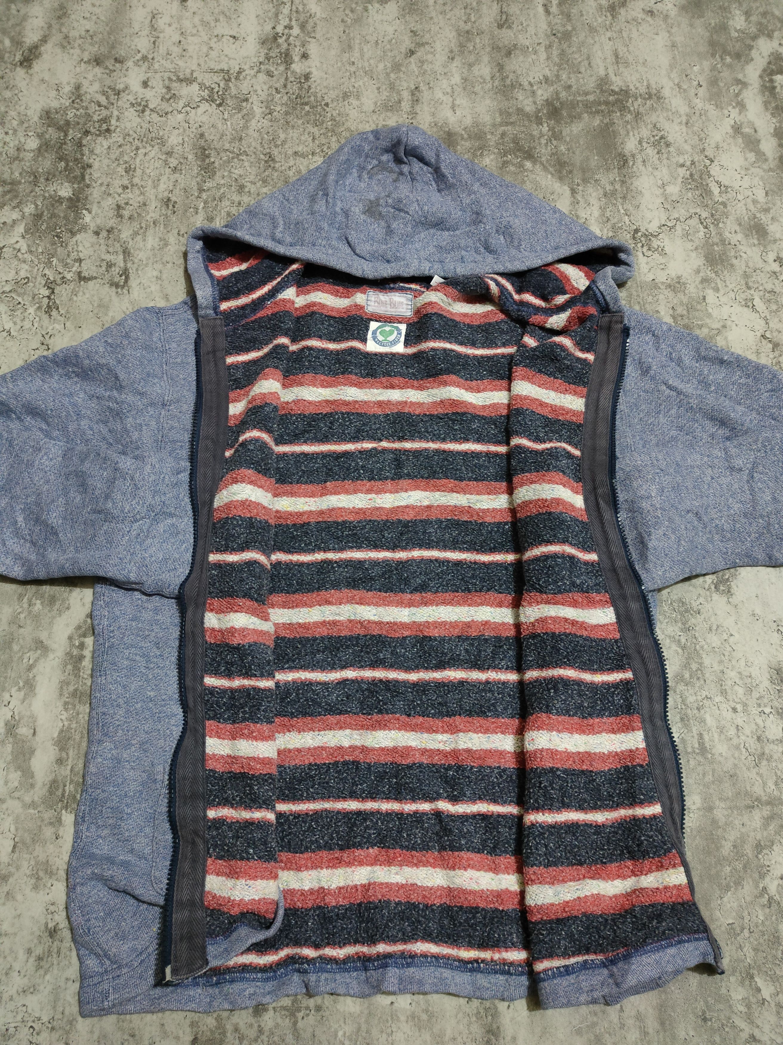 Blue Blue Japan × Japanese Brand × Vintage 🔥 Vintage Blue Blue Japan Recycle fiber zip Hoodie Size US L / EU 52-54 / 3 - 2 Thumbnail