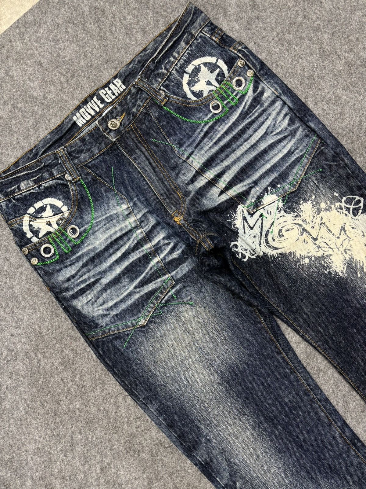 Japanese Brand 💥Insane💥MOVVE GEAR Seditionaries Stone Wash Denim F691 Size US 34 / EU 50 - 7 Thumbnail