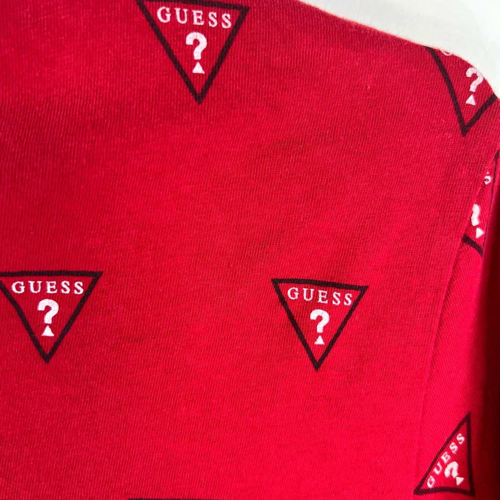 Guess GUESS Shirt Adult XL Red All Over Print Short Sleeve Crew Neck Mens XL Red All Over Print 90s? Size US XL / EU 56 / 4 - 2 Thumbnail