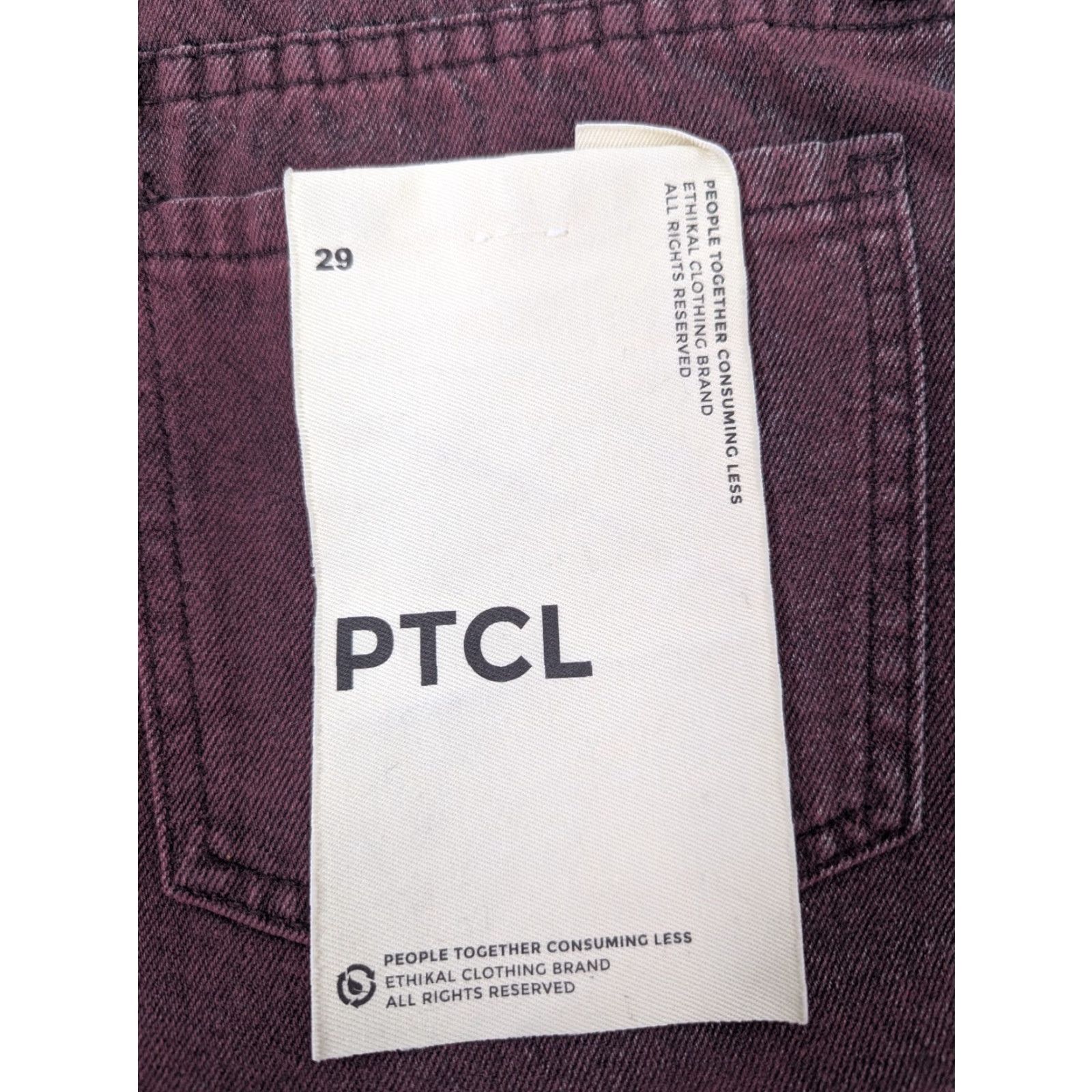 Vintage PTCL Jeans Red Brand PTCL Coated Denim 29 Skater Streetwear Y2K Overdye Regular Women Jeans Size 29" - 2 Thumbnail