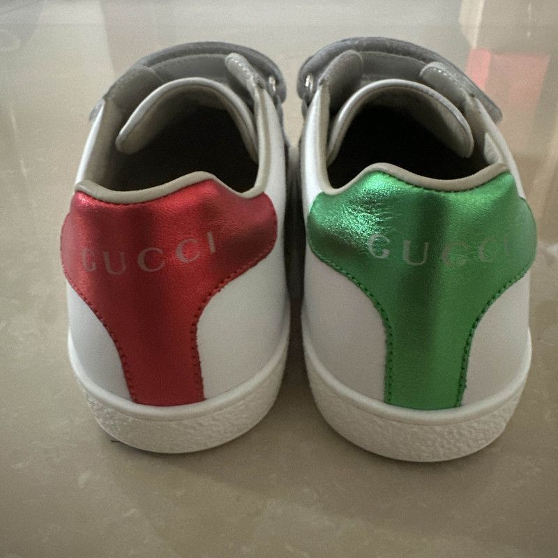 Gucci Gucci Kids' White Ace Sneakers with Embroidery - Size US 5 / EU 37 - 3 Thumbnail