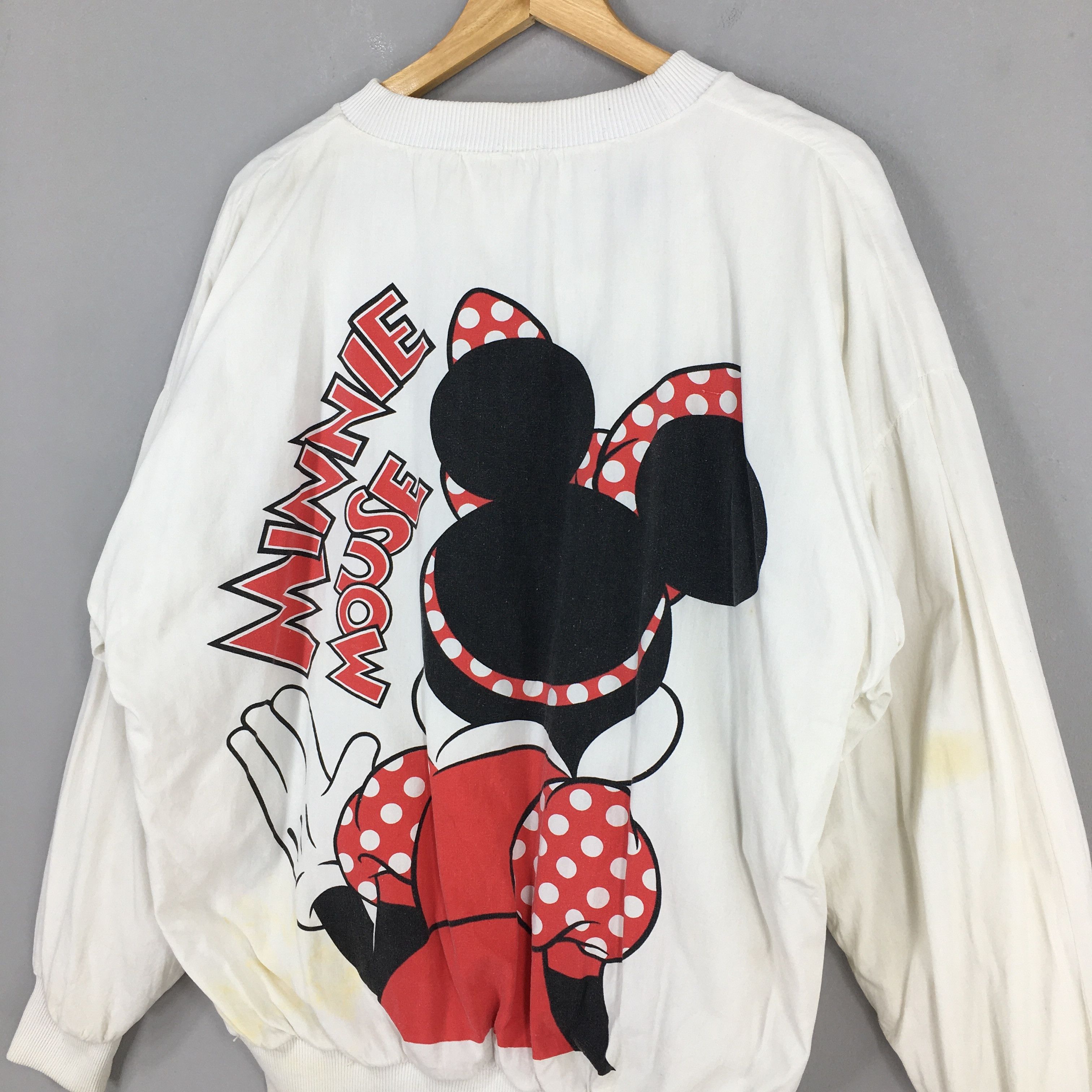 Disney Vintage 90s Minnie Mouse White Sweatshirt XLarge Size US XL / EU 56 / 4 - 9 Thumbnail
