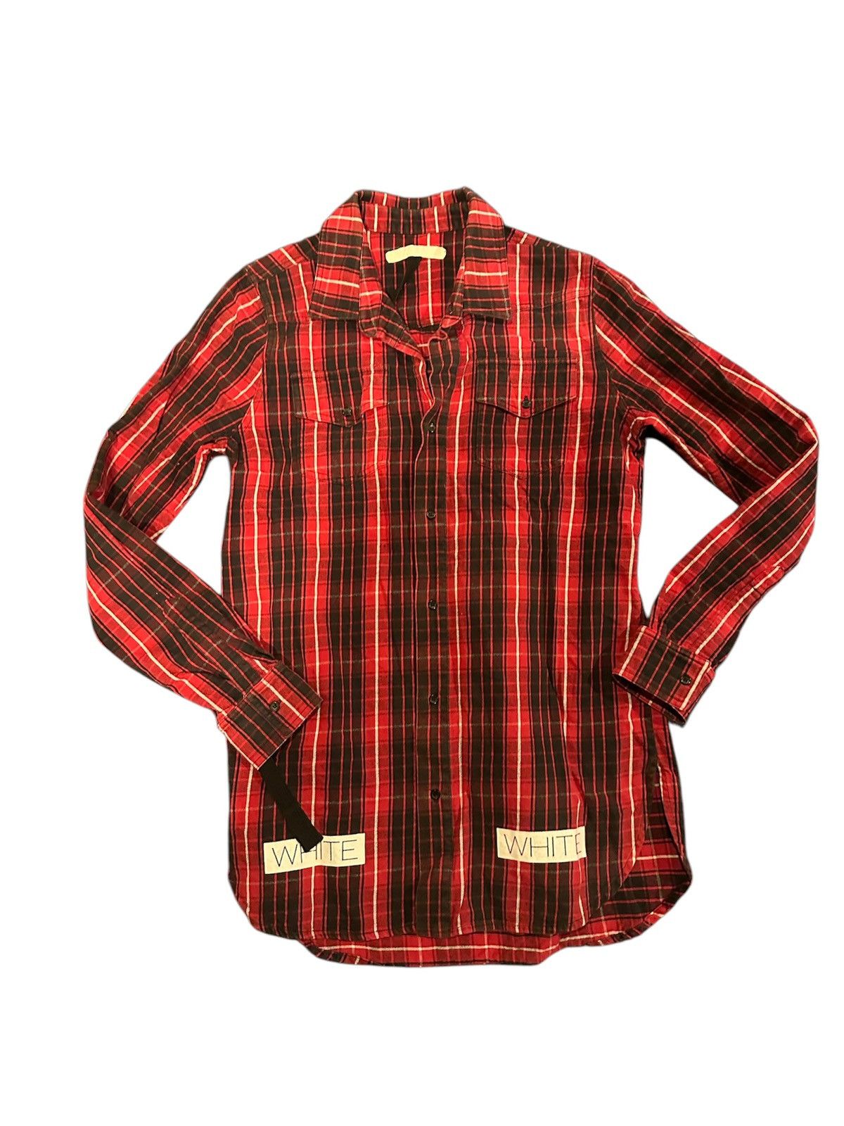 Off white grey extended flannel pre owned size small