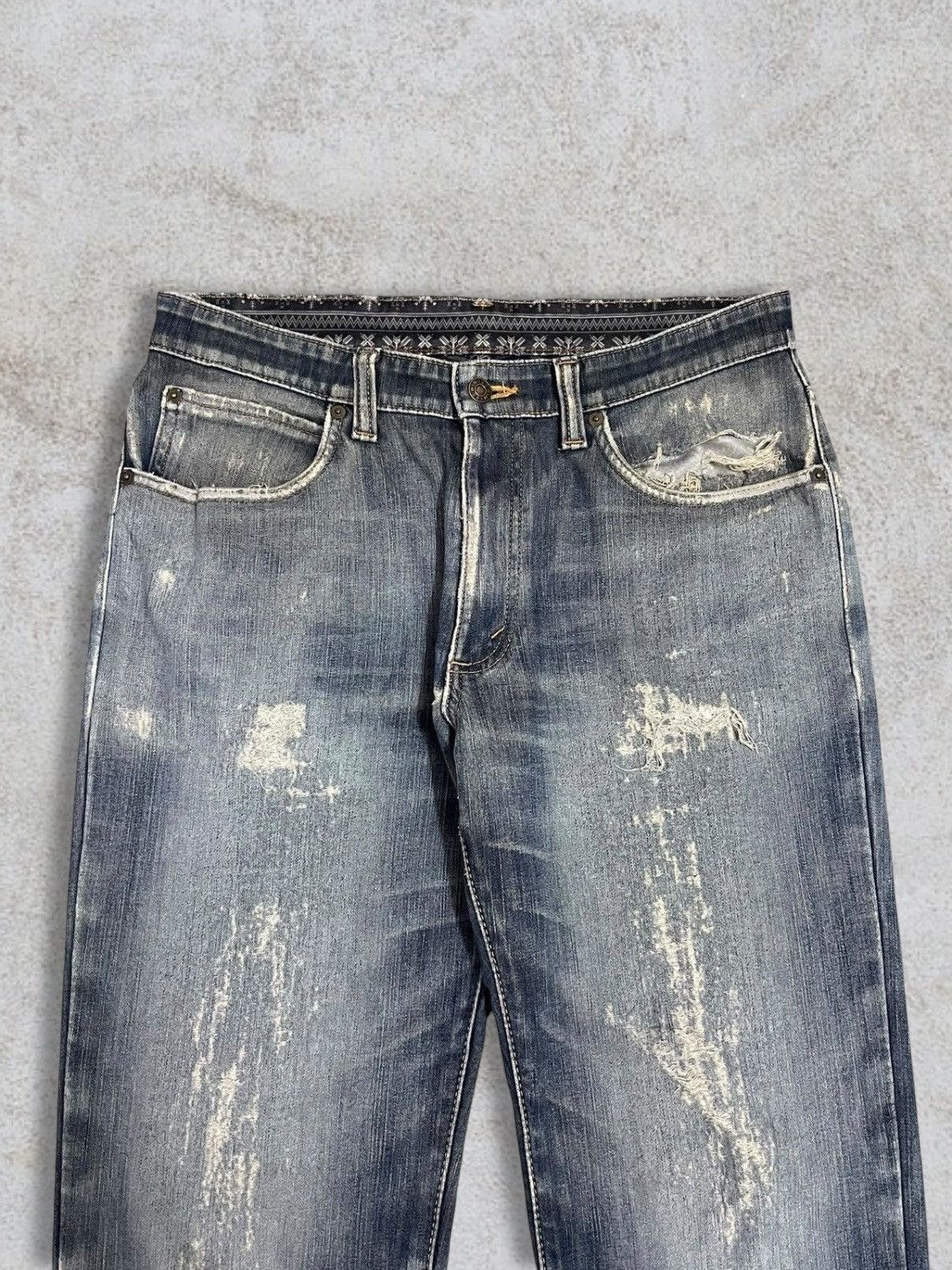 Edwin Edwin Japan Distressed Fade Grey Wash Navajo Lining Jeans Size US 32 / EU 48 - 3 Thumbnail