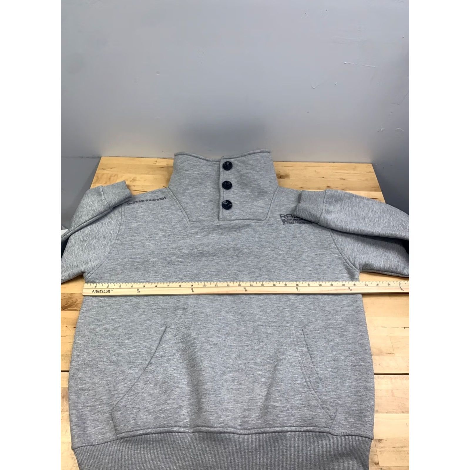 Vintage G Star Raw 3301 Mock Neck Sweatshirt Men XL Gray Pullover Size US XL / EU 56 / 4 - 7 Thumbnail