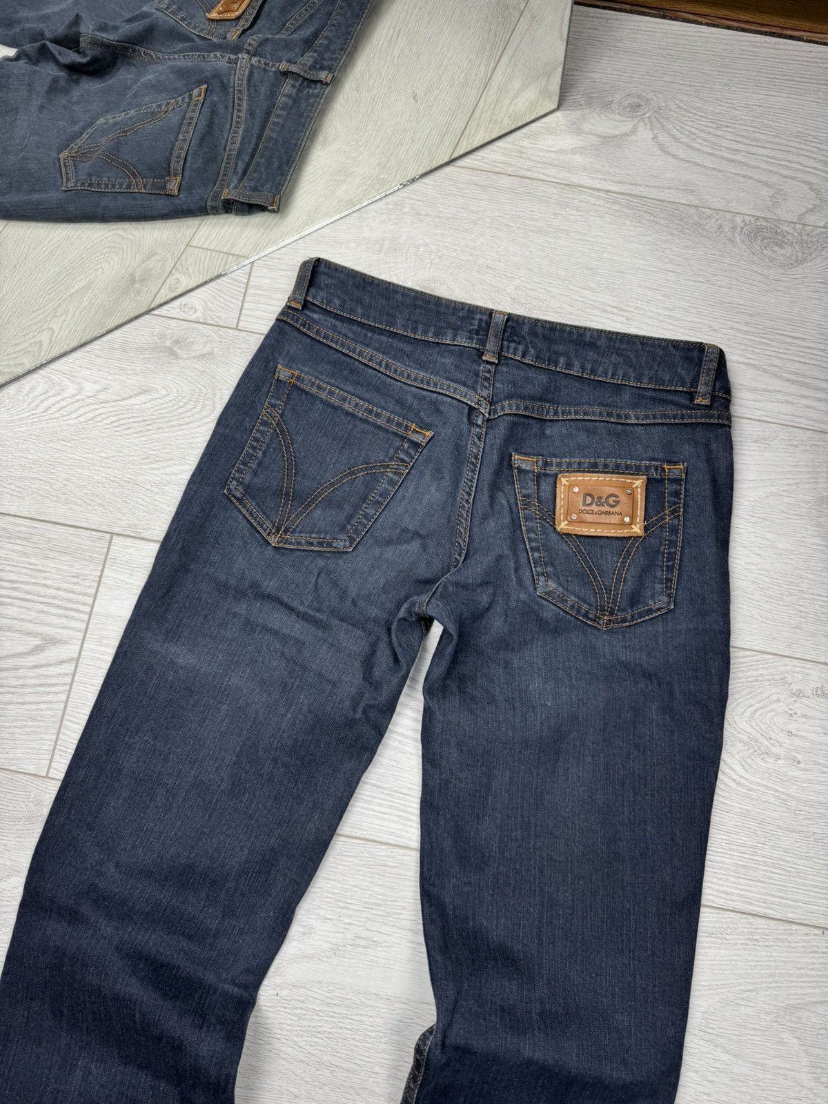 Dolce & Gabbana × Vintage Rare Custom Vintage Jeans Embroidered Big D&G Logo Drip Y2K Size 26" / US 2 / IT 38 - 2 Thumbnail