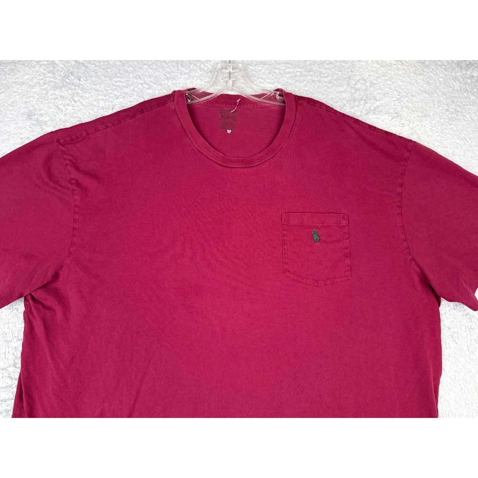 Ralph Lauren VINTAGE Ralph Lauren Polo Shirt Adult 2XL Red 100% Cotton Crew Neck Pocket Big & Tall Men XL-2X Size US XXL / EU 58 / 5 - 4 Thumbnail