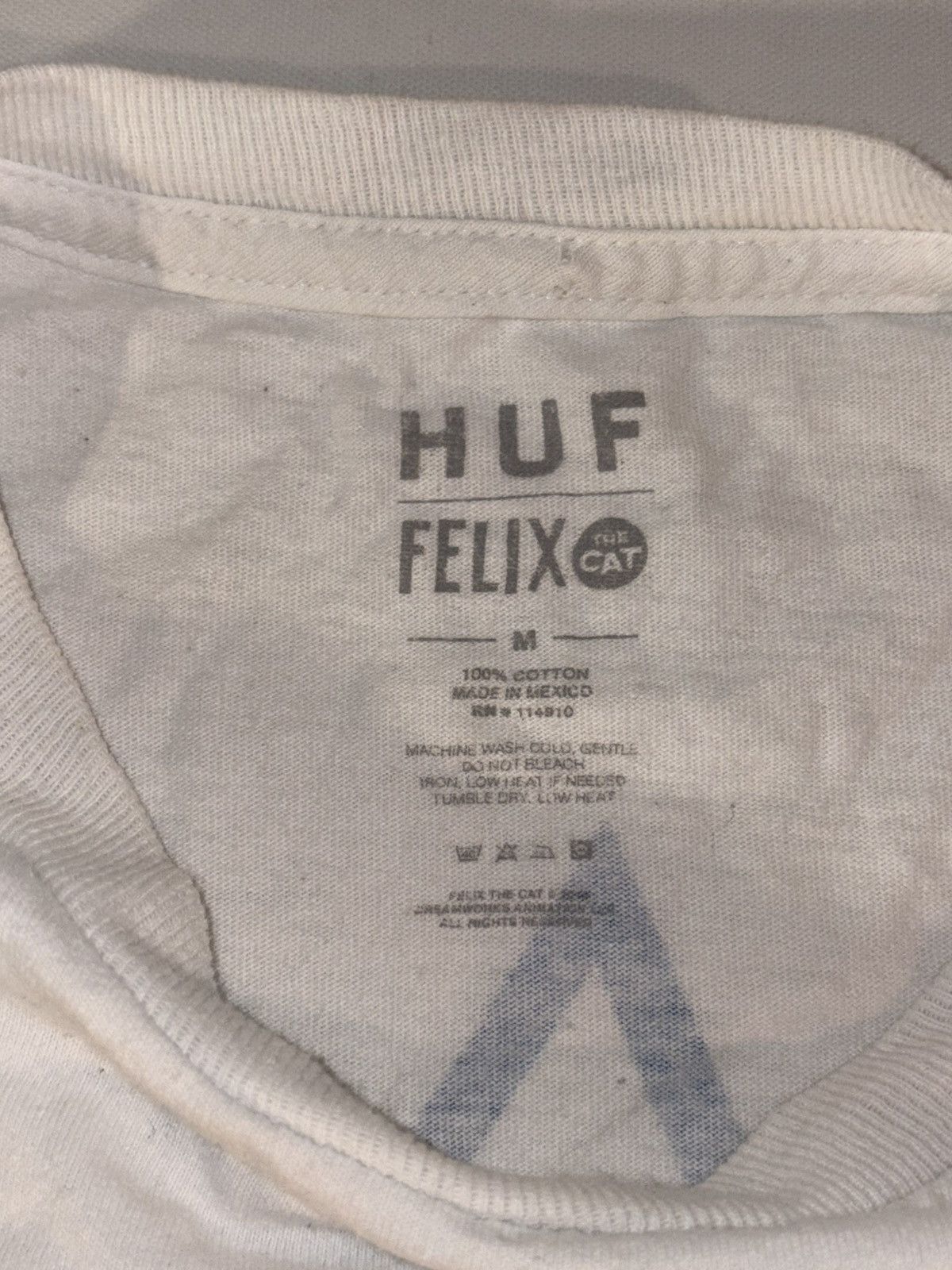 Huf HUF X Felix The Cat Small Chest Back Graphic White T-Shirt Size US M / EU 48-50 / 2 - 8 Thumbnail