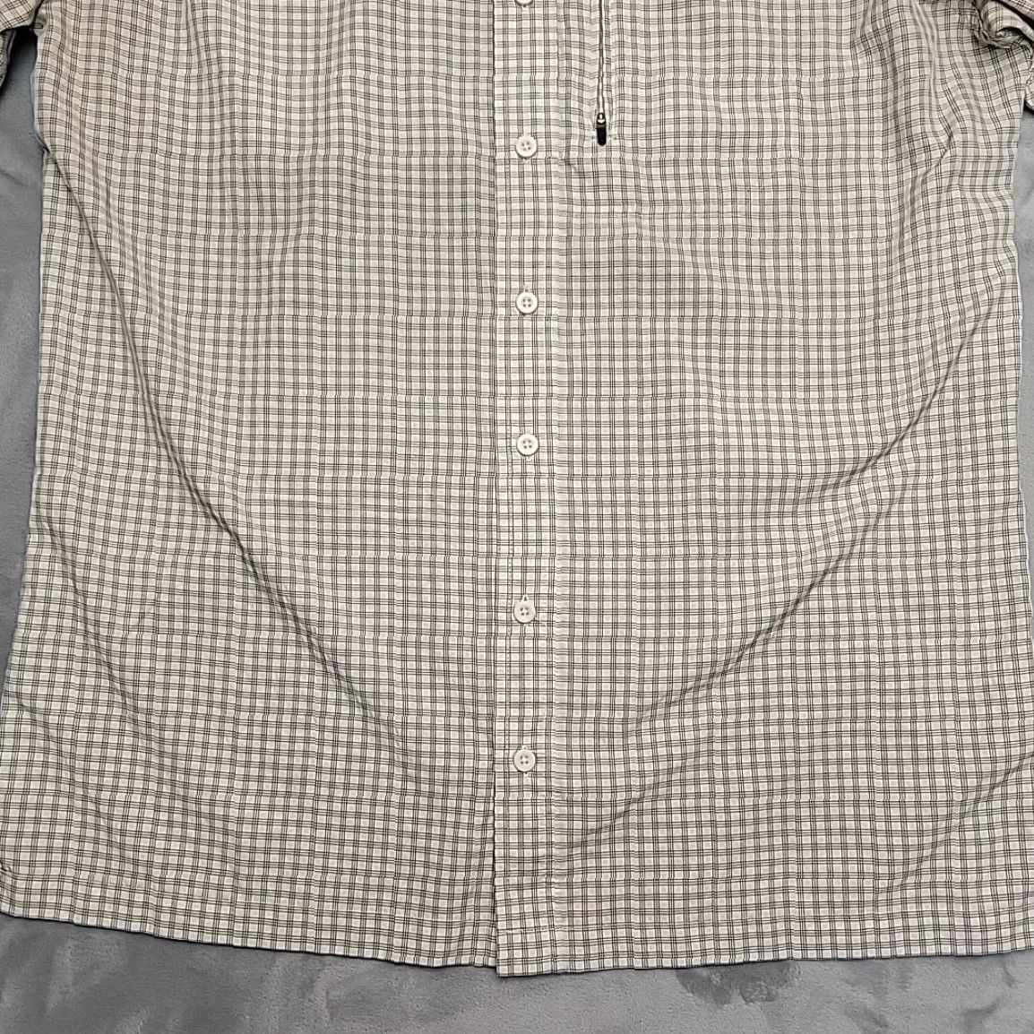 Eddie Bauer Eddie Bauer Shirt Mens LT Beige Plaid Performance Nylon Blend Outdoors Button-Up, Short Sleeve, Casual, Classic, USA Theme, Pockets, Woven Size US L / EU 52-54 / 3 - 2 Thumbnail