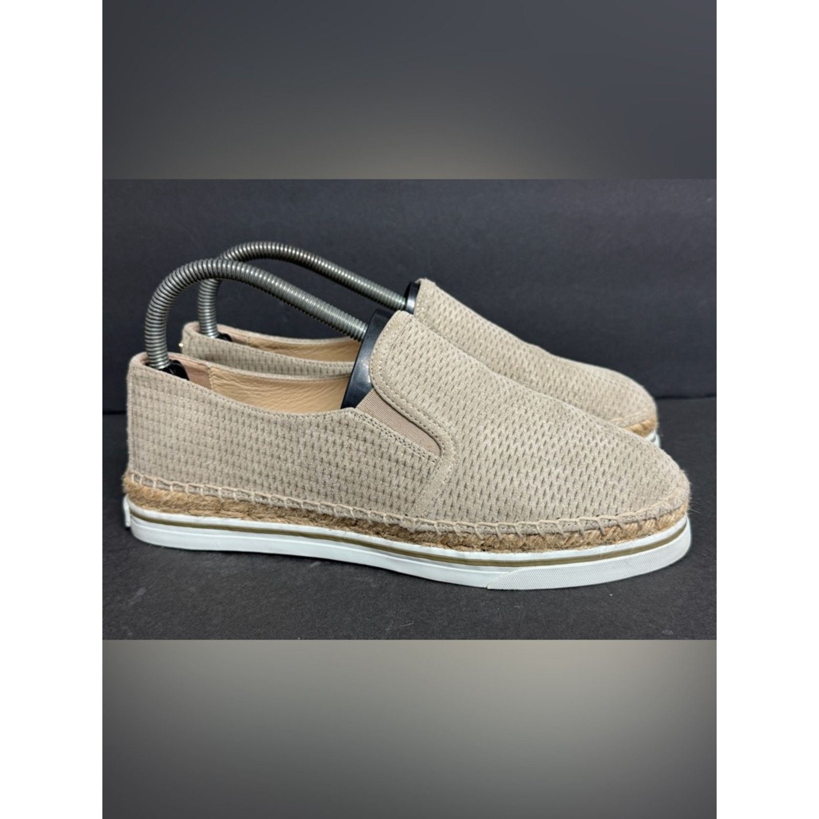 Jimmy Choo Jimmy Choo Beige Suede Shimmer Platform Loafer Flat 38.5 Size US 8.5 / IT 38.5 - 4 Thumbnail