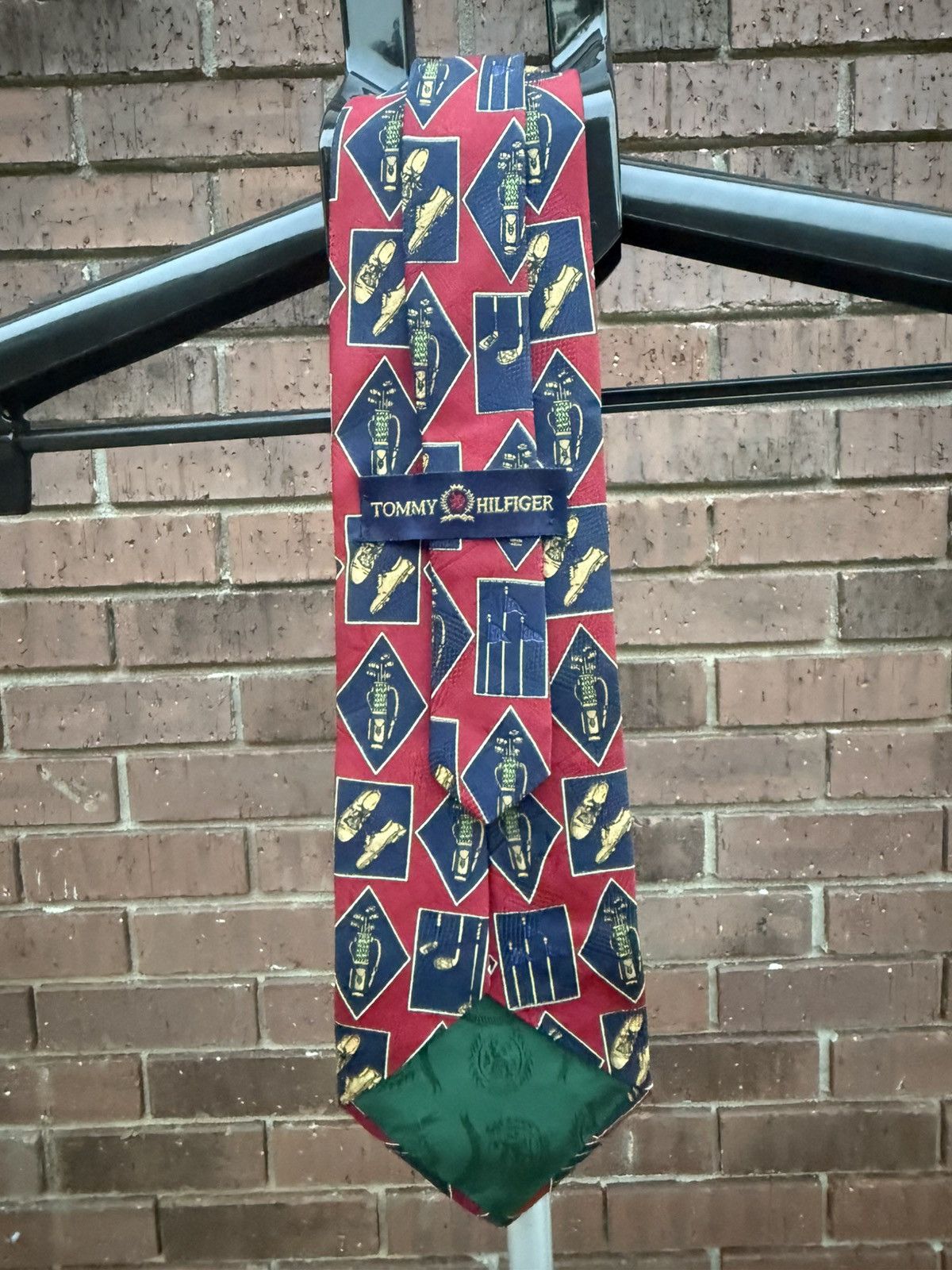 Tommy Hilfiger Vintage Tommy Hilfiger Burgundy 100% Silk Golf Neck Tie Size ONE SIZE - 5 Thumbnail