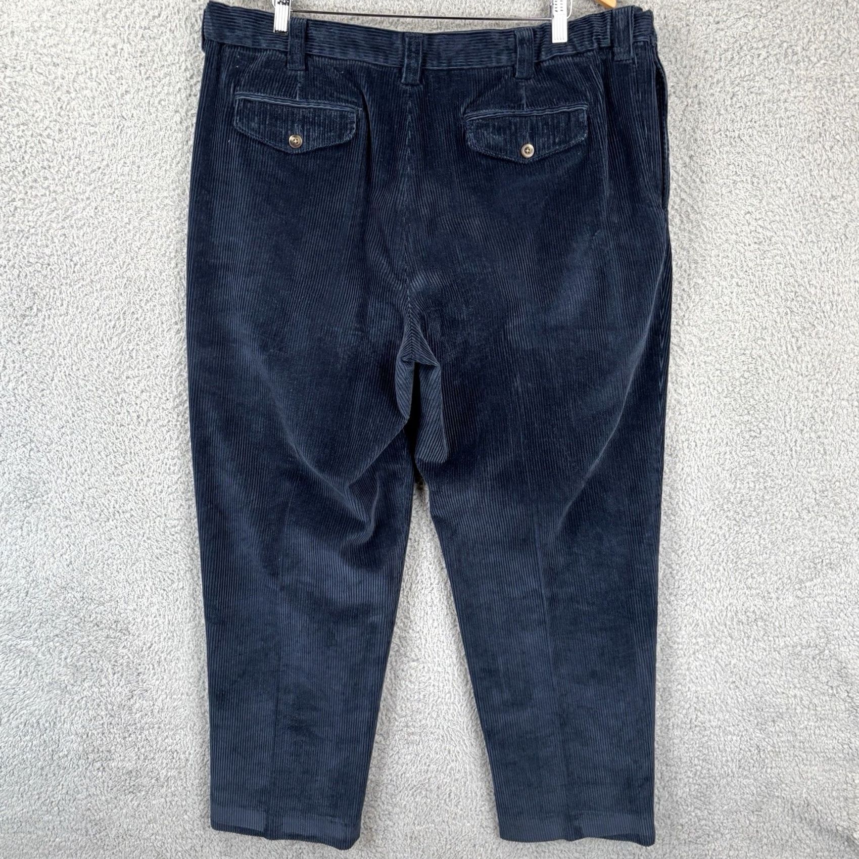 Vintage L.L.Bean Pants Mens 40x32 Navy Cotton Heavy Corduroy Comfort Waist Straight Leg Chino Casual Winter Fall Spring Mens Regular Blue 40 Size US 40 / EU 56 - 2 Thumbnail