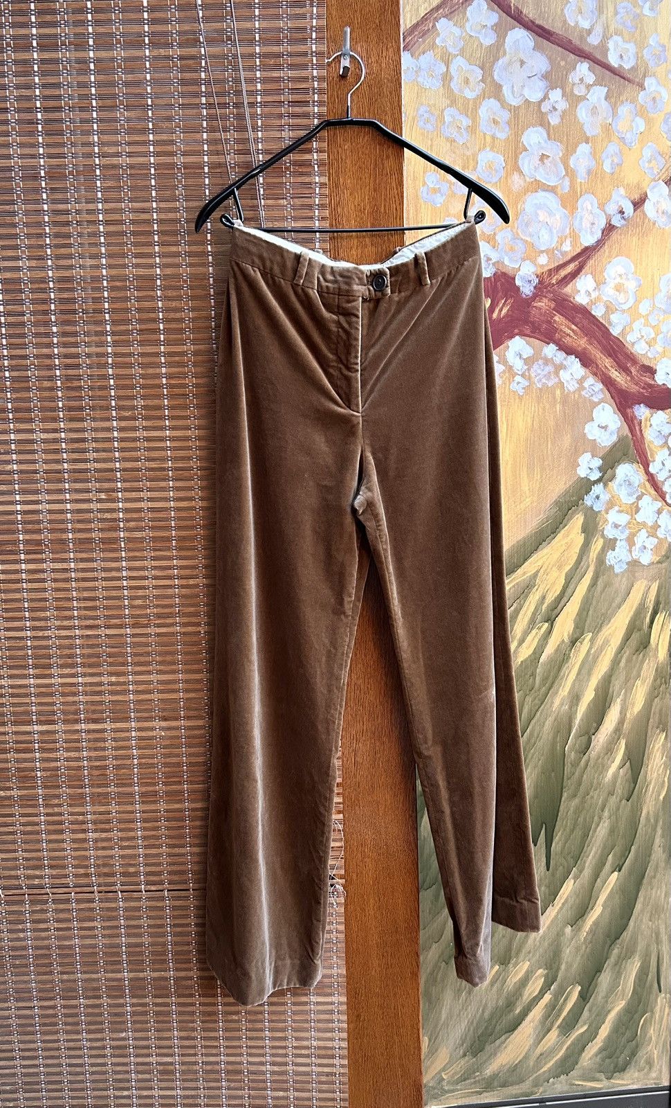 Acne Studios Acne Studios Brown Velvet Trousers Straight Leg Size 25" / US 0 / IT 36 - 1 Thumbnail