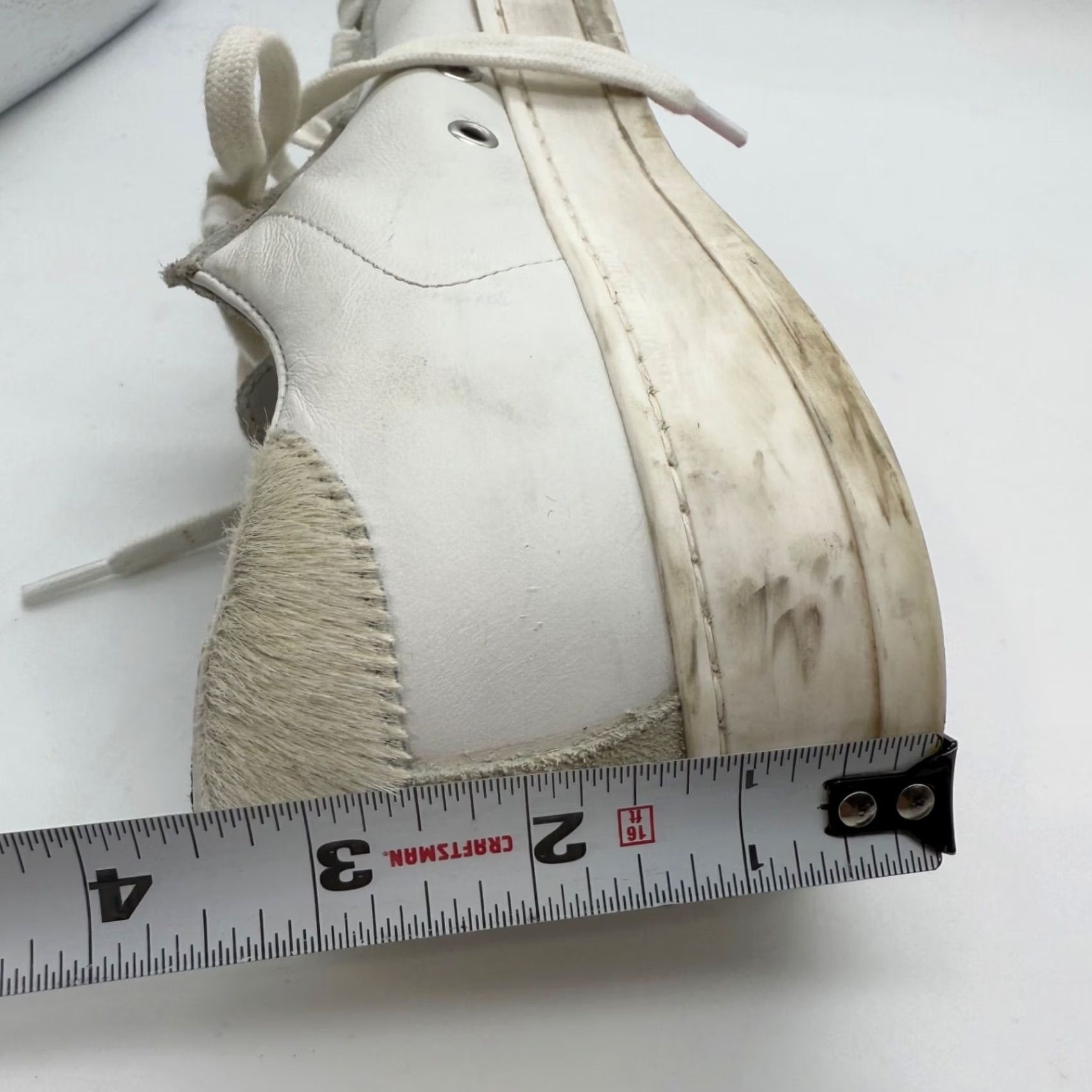 P448 P448 Womens John Low Top Sneaker Shoes Size 40 White Silver Horse Hair Lace Up Size M / US 6-8 / IT 42-44 - 2 Thumbnail