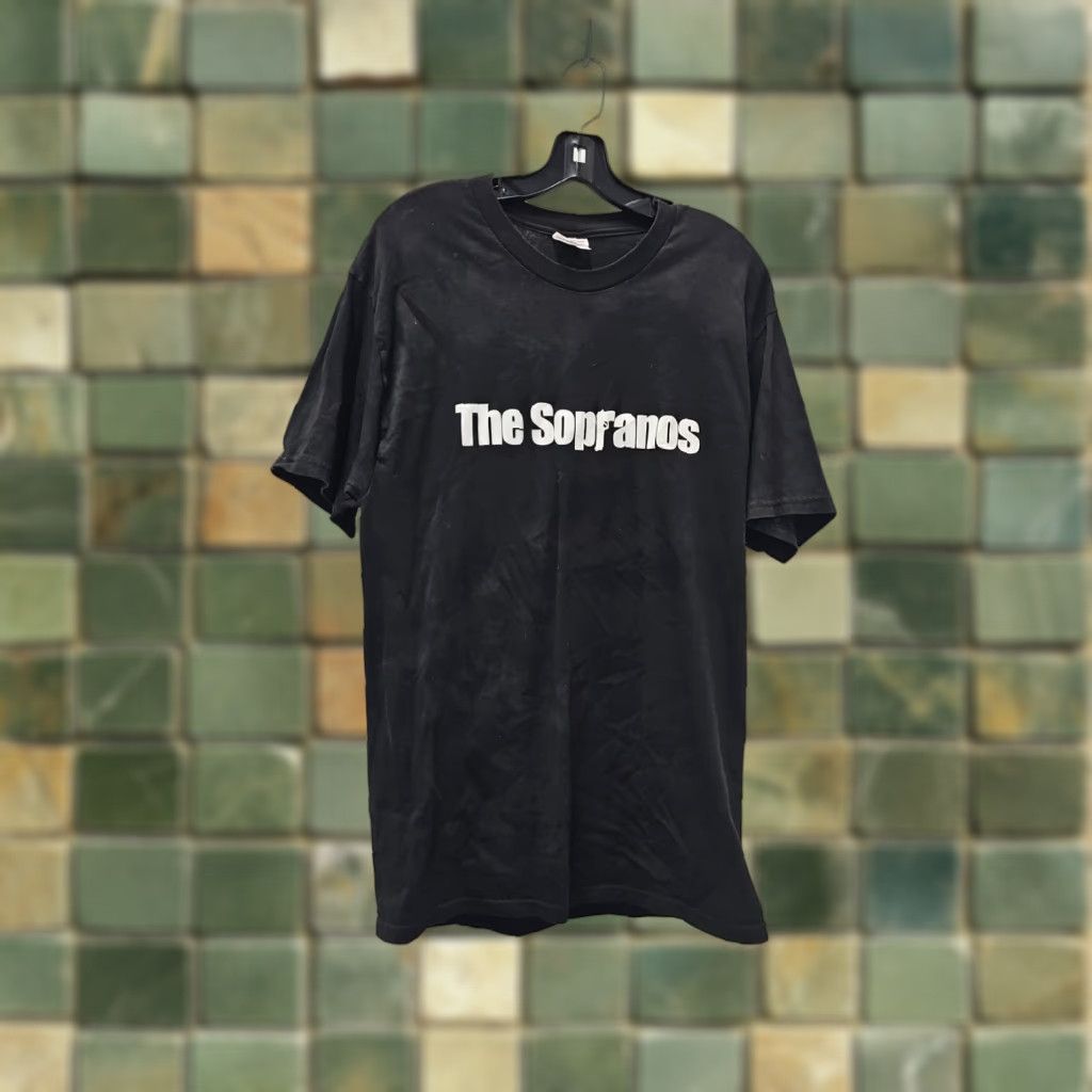 Vintage VINTAGE The Sopranos Men Black T Shirt TV Show Promo Tony T-Shirt Large Mens Regular Fit Short Sleeve Crew Neck Cotton Black 2000s Decade 2000-2009 Size US L / EU 52-54 / 3 - 1 Thumbnail