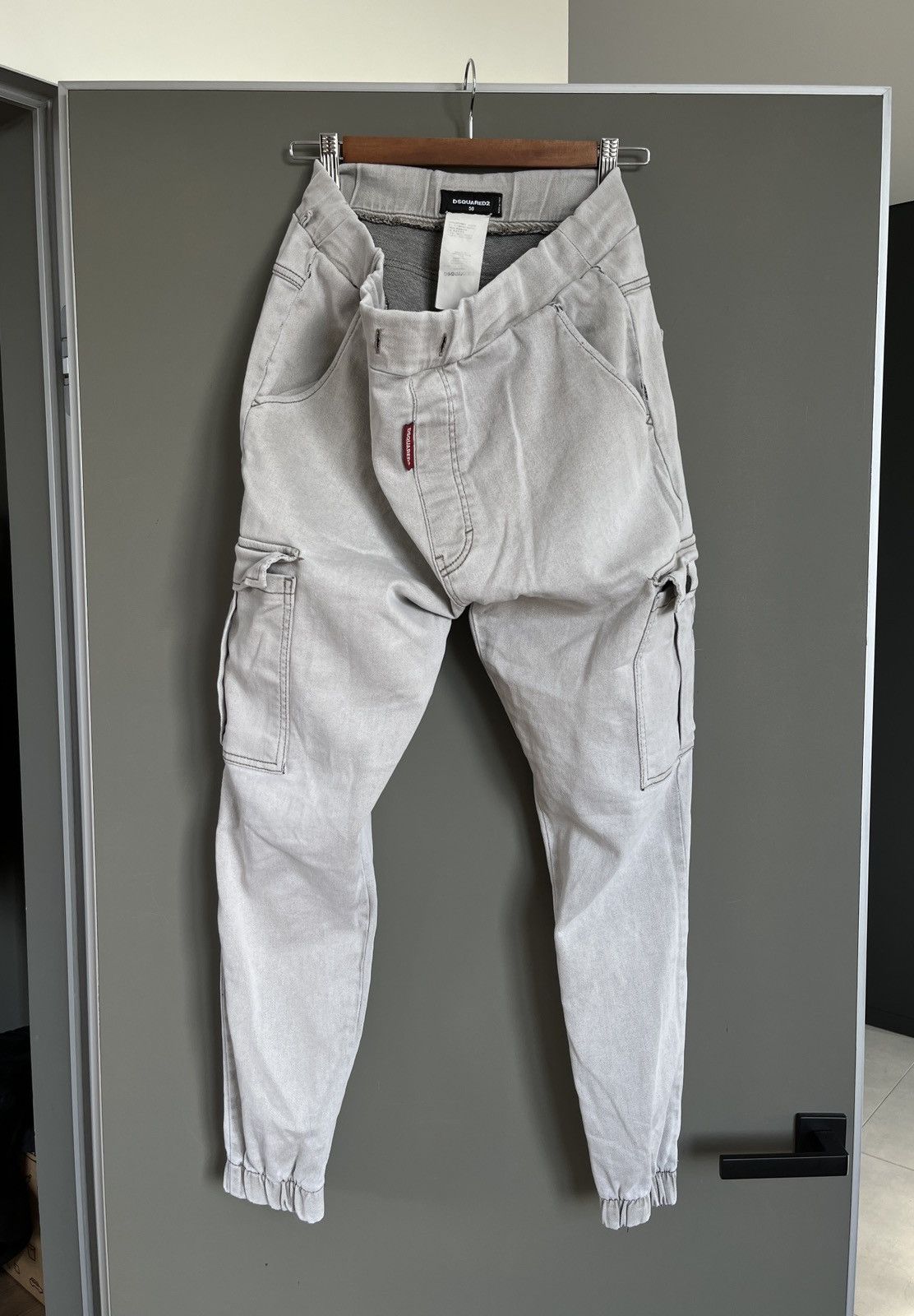 Dsquared2 Dsquared2 White Cotton Cargo Joggers Size US 34 / EU 50 - 1 Thumbnail