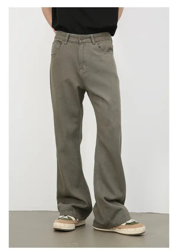 Japanese Brand Etsuko x aoka Khaki loose straight casual flared jeans Size US 32 / EU 48 - 4 Thumbnail