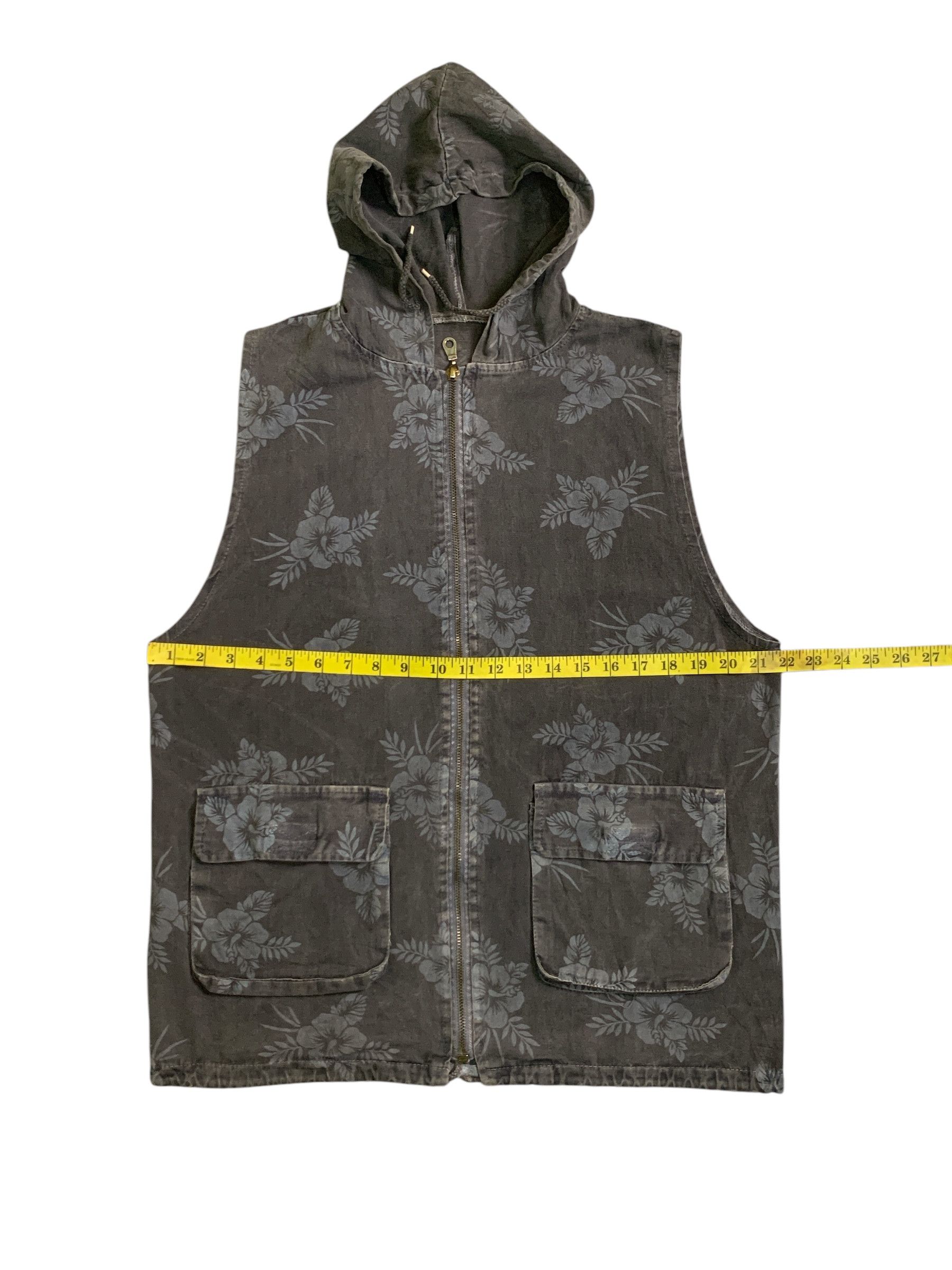 Japanese Brand Rare Design Soft Denim Floral Hoodie Vests Size L / US 10 / IT 46 - 5 Thumbnail