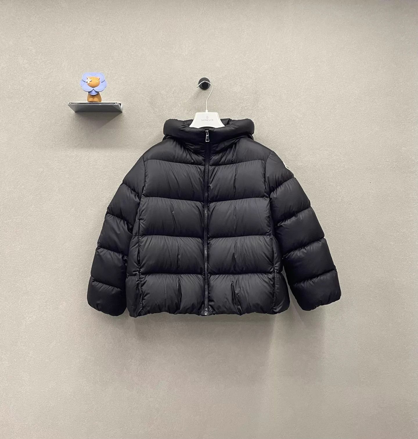 Moncler Moncler 12A Kids' Black Quilted Hooded Logo Patch Puffer Size XXS / US 00 / IT 34 - 1 Thumbnail