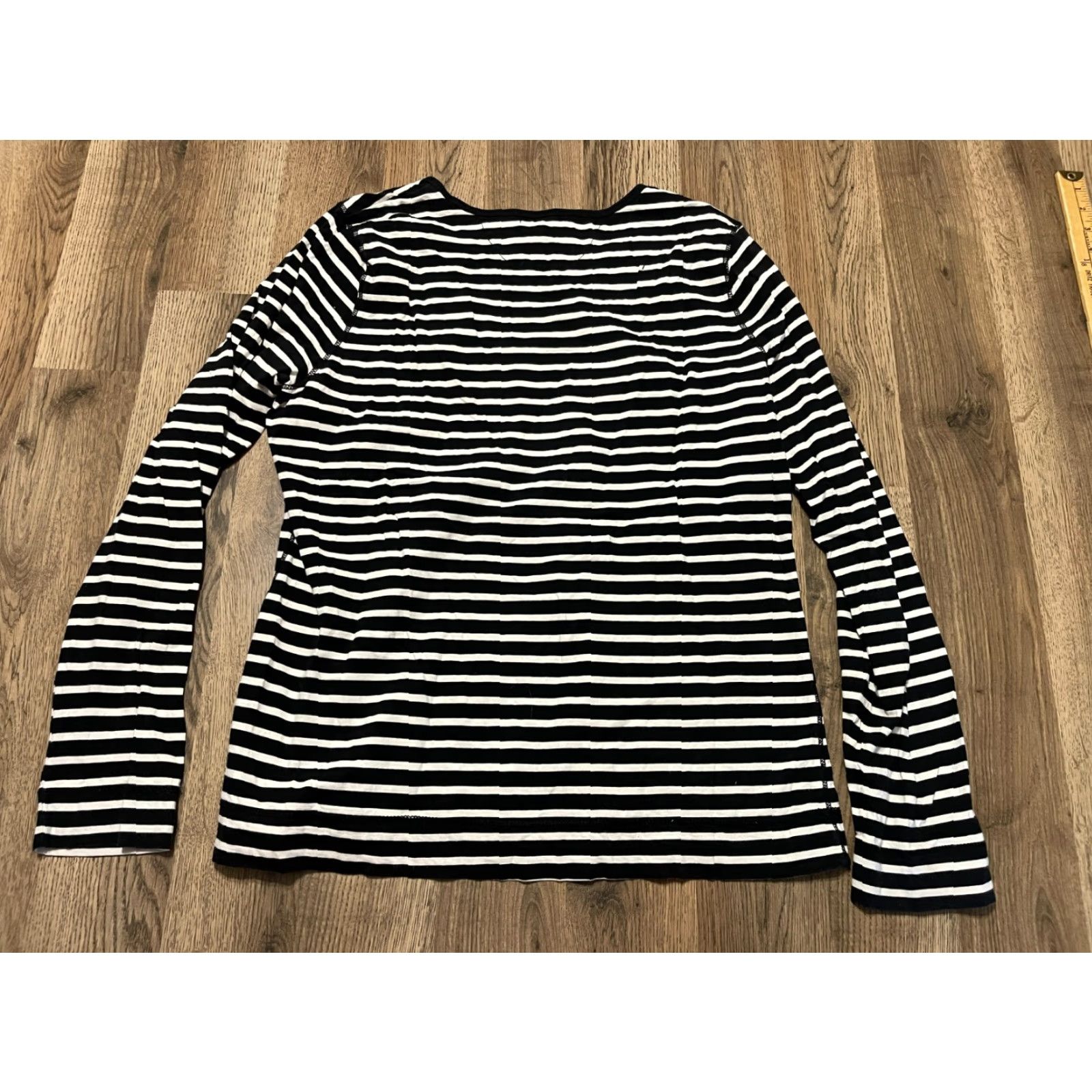 Ralph Lauren Lauren Ralph Lauren Shirt Women's XL Black White Striped Long Sleeve Size XL / US 12-14 / IT 48-50 - 2 Thumbnail