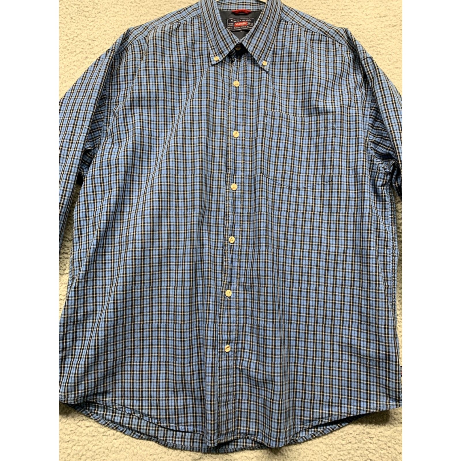 Wrangler VINTAGE Wrangler Button Shirt Men’s L Blue Black Plaid 1 Pocket Western Button-Up Size US L / EU 52-54 / 3 - 3 Thumbnail