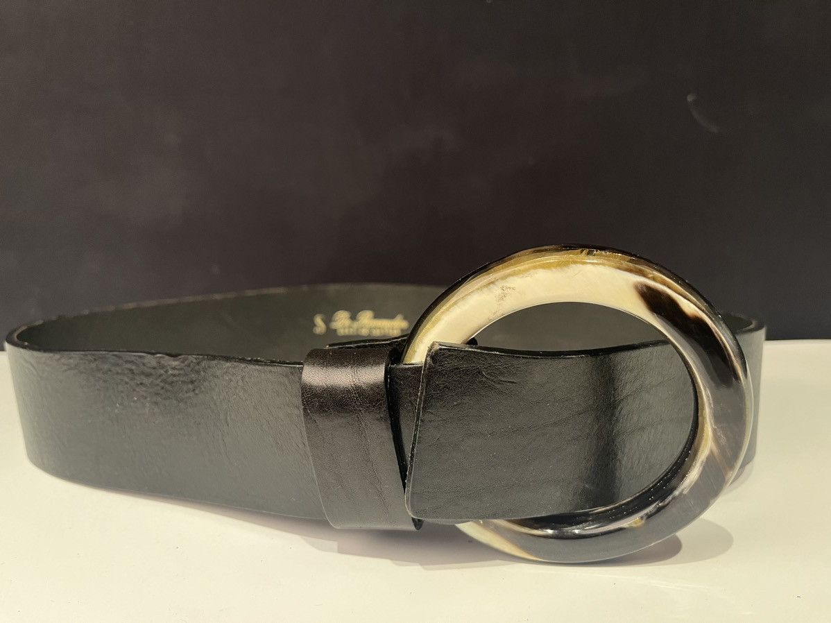 Vintage De Renaudin Large Horn Circle Buckle Belt Size ONE SIZE - 2 Thumbnail