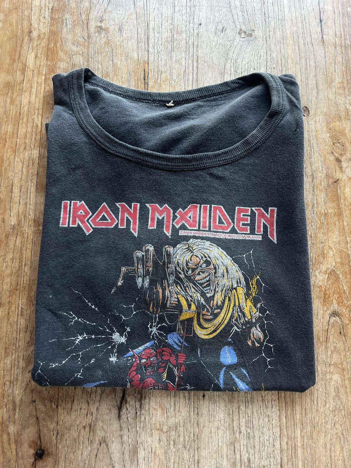 Band Tees × Iron Maiden × Vintage Vintage IRON MAIDEN The Number of the Beast 80’s jump Tshirt Size US L / EU 52-54 / 3 - 1 Thumbnail