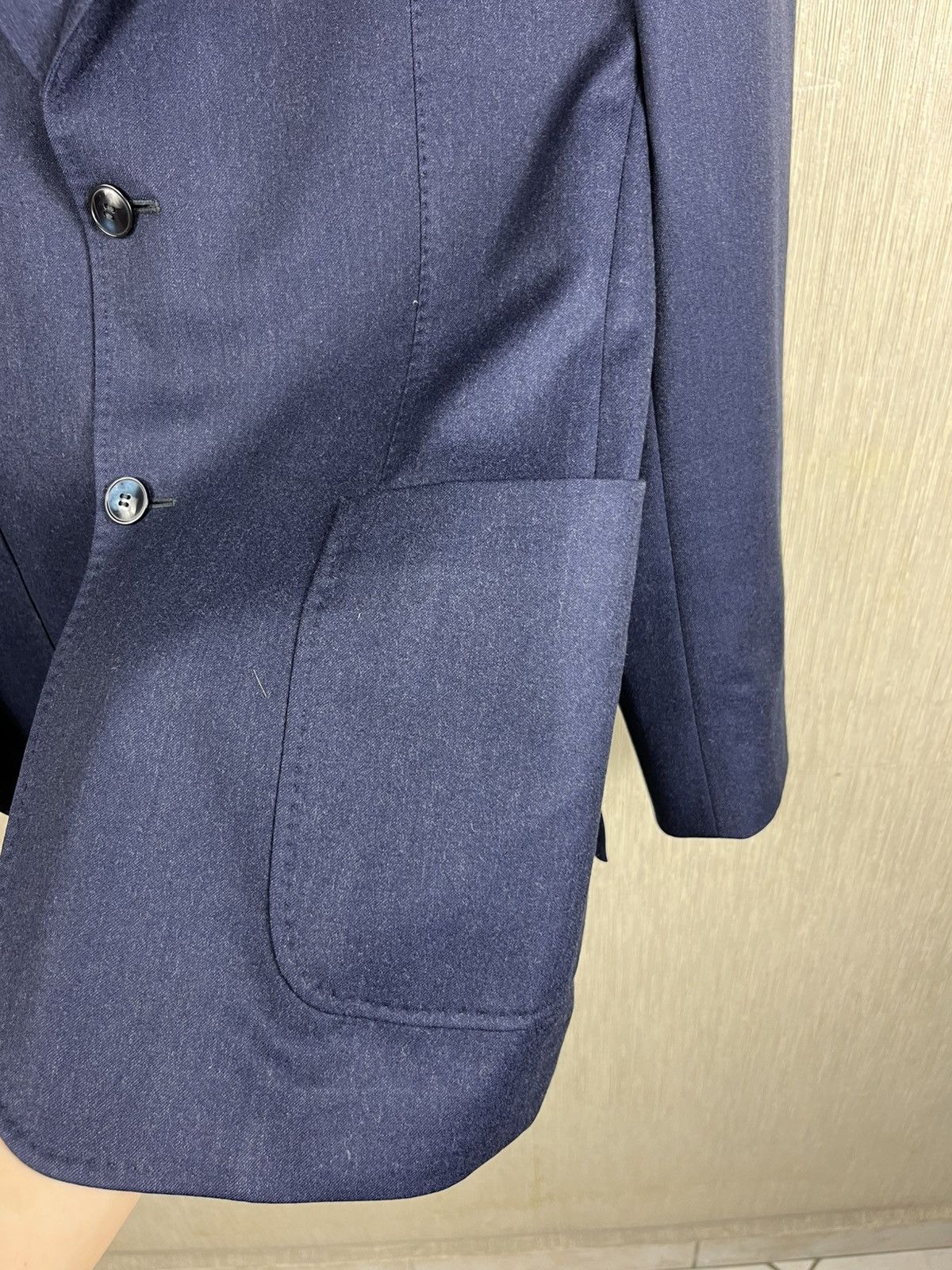 Designer × Morris Morris Heritage wool Mike plain flannel suit jacket blazer Size US L / EU 52-54 / 3 - 8 Thumbnail