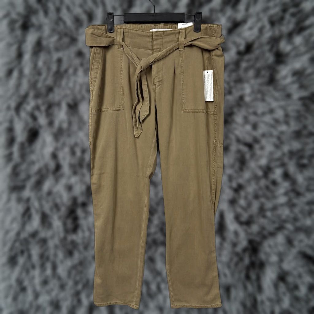 Vintage Sonoma Goods For Life Capri Pants 14 Capri Women Brown Twill with Belted Pockets Regular Inseam 27in Casual Summer Size 36" / US 14 / IT 50 - 1 Thumbnail