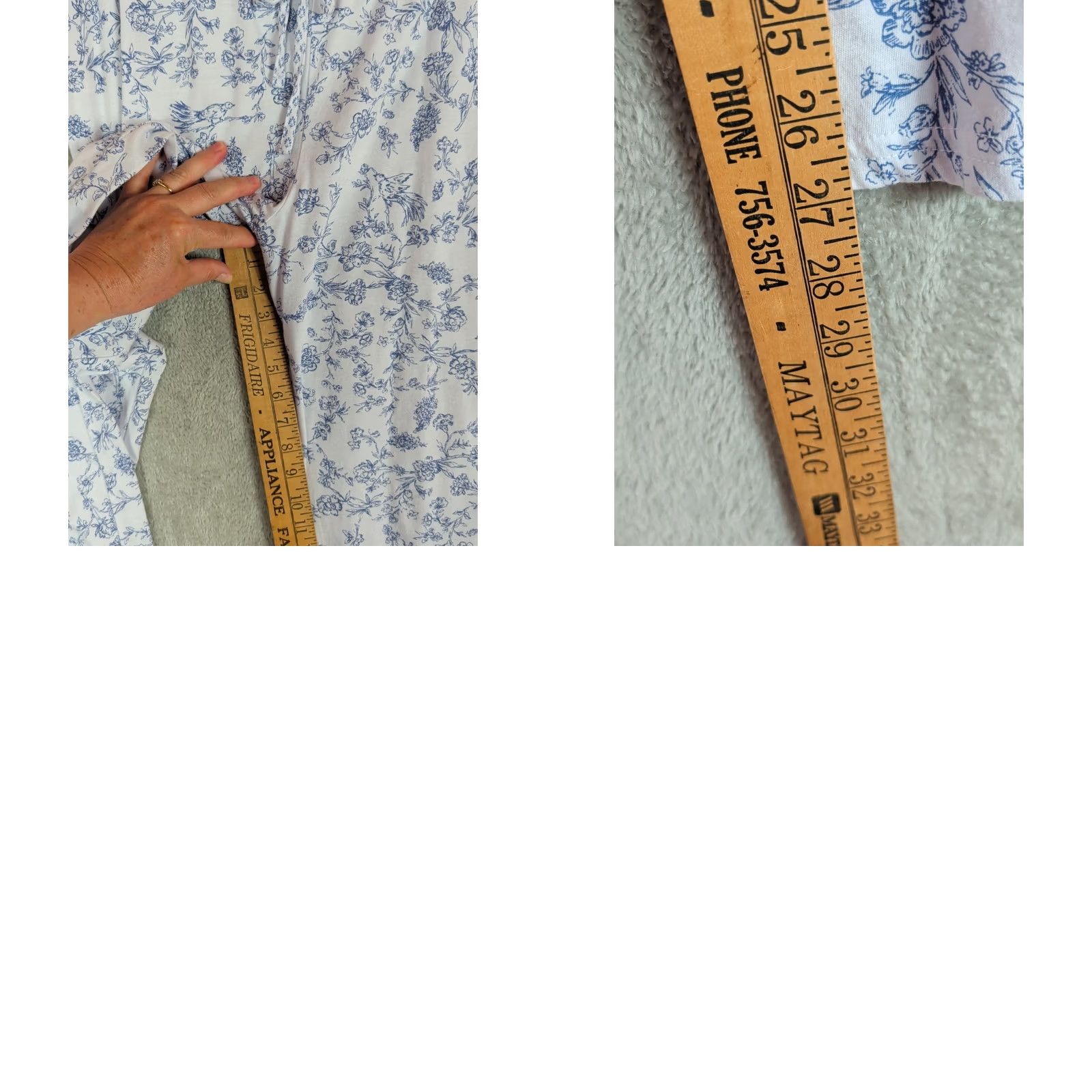 Laura Ashley Laura Ashley Women XL Blue Toile Floral Pajama Set Size ONE SIZE - 10 Thumbnail
