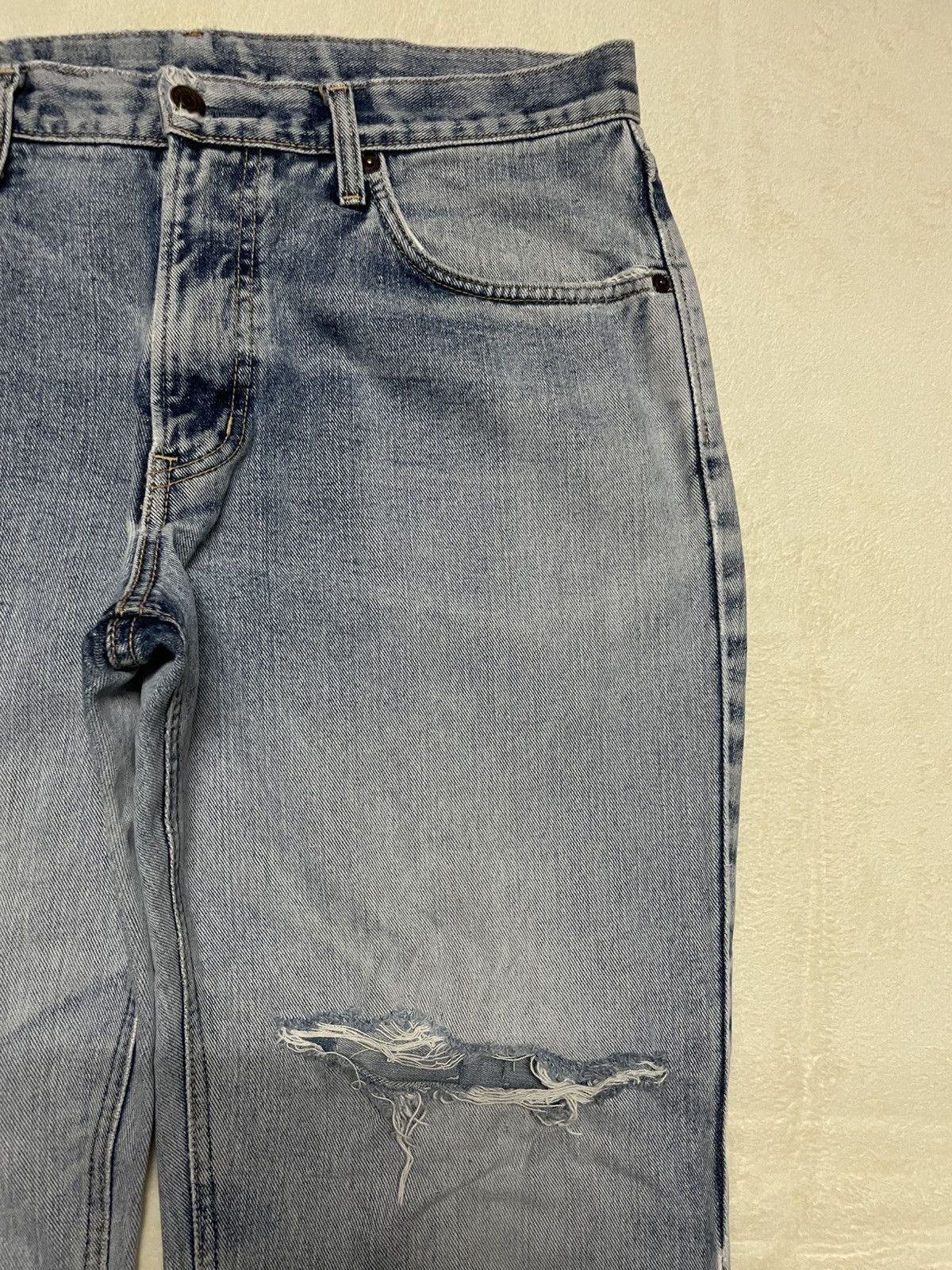 Edwin Vintage Edwin Japanese Brand Distressed Blue Wash Jeans Size US 35 - 4 Thumbnail