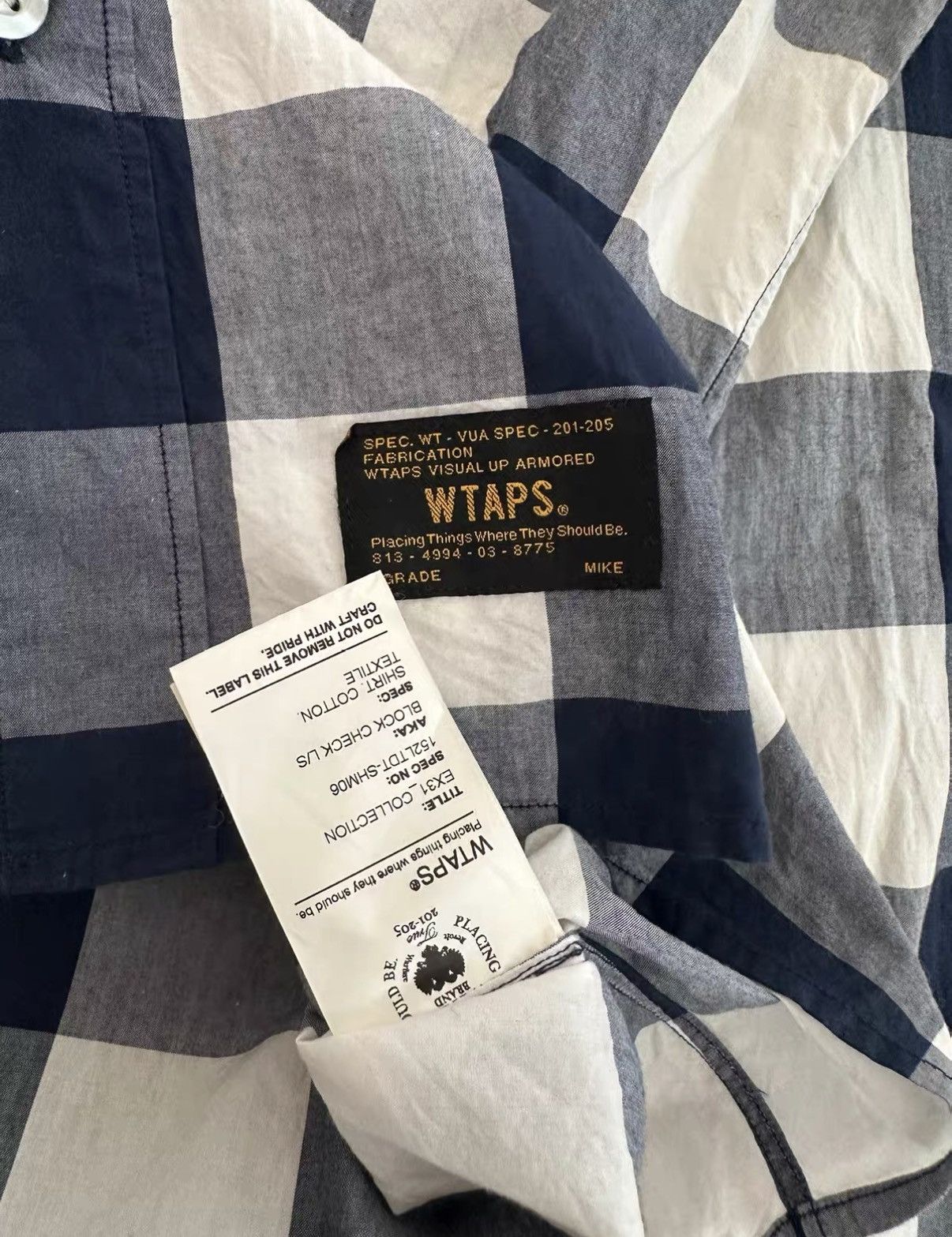 Wtaps WTAPS BLOCK CHECK SHIRT Blue white check shirt Size US M / EU 48-50 / 2 - 4 Thumbnail