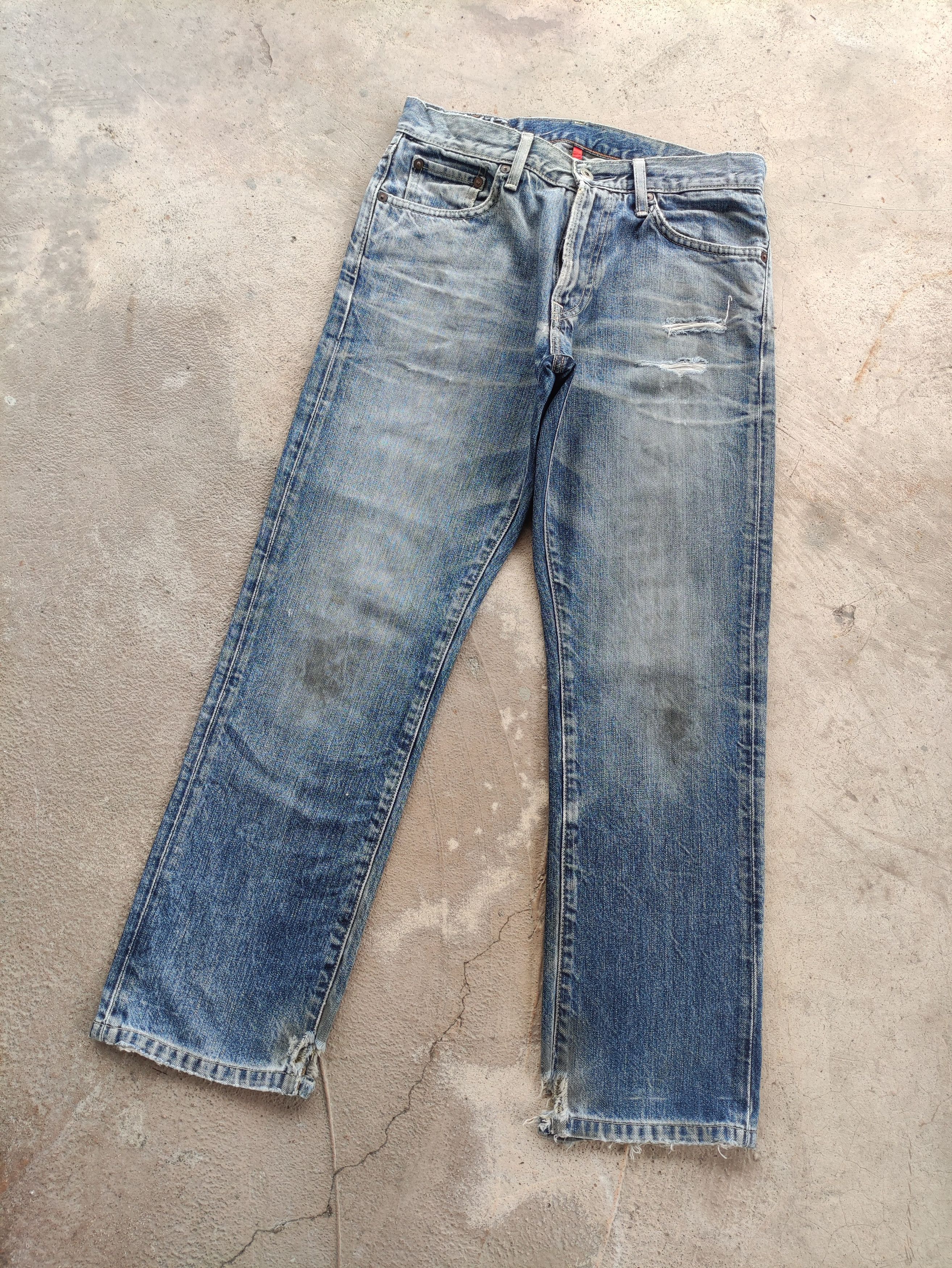 Japanese Brand Vintage Japanese Jean Distressed Faded Denim Size US 31 - 2 Thumbnail