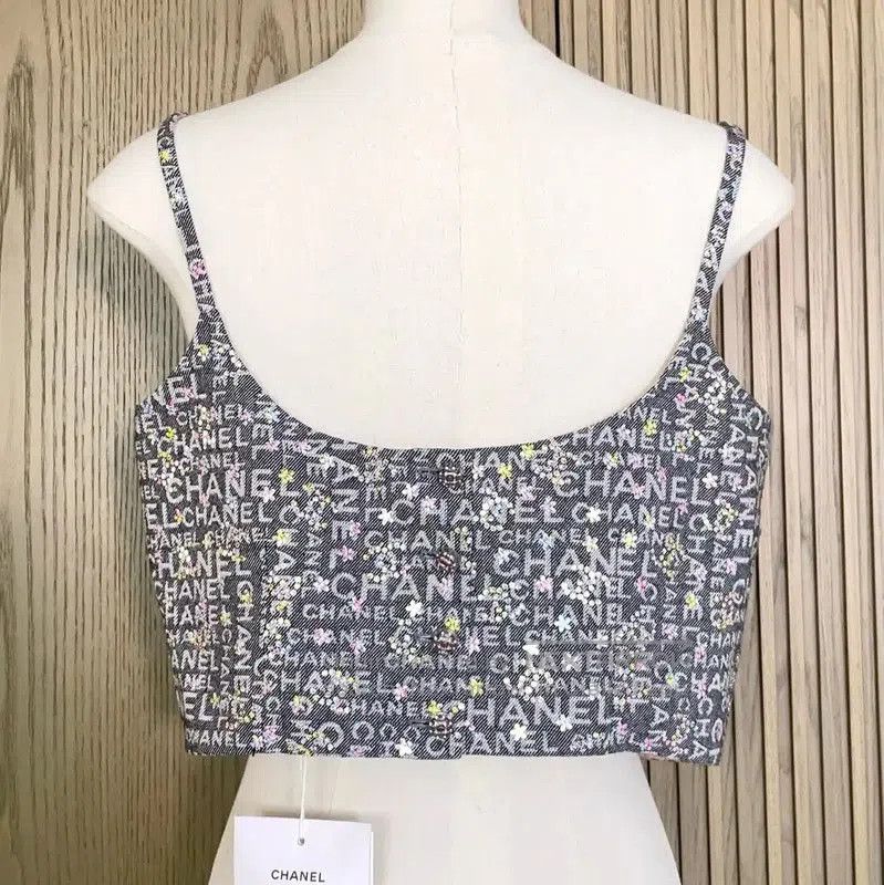 Chanel Chanel Summer Gray Embroidered Sequin Tank Top . Size S / US 4 / IT 40 - 5 Thumbnail