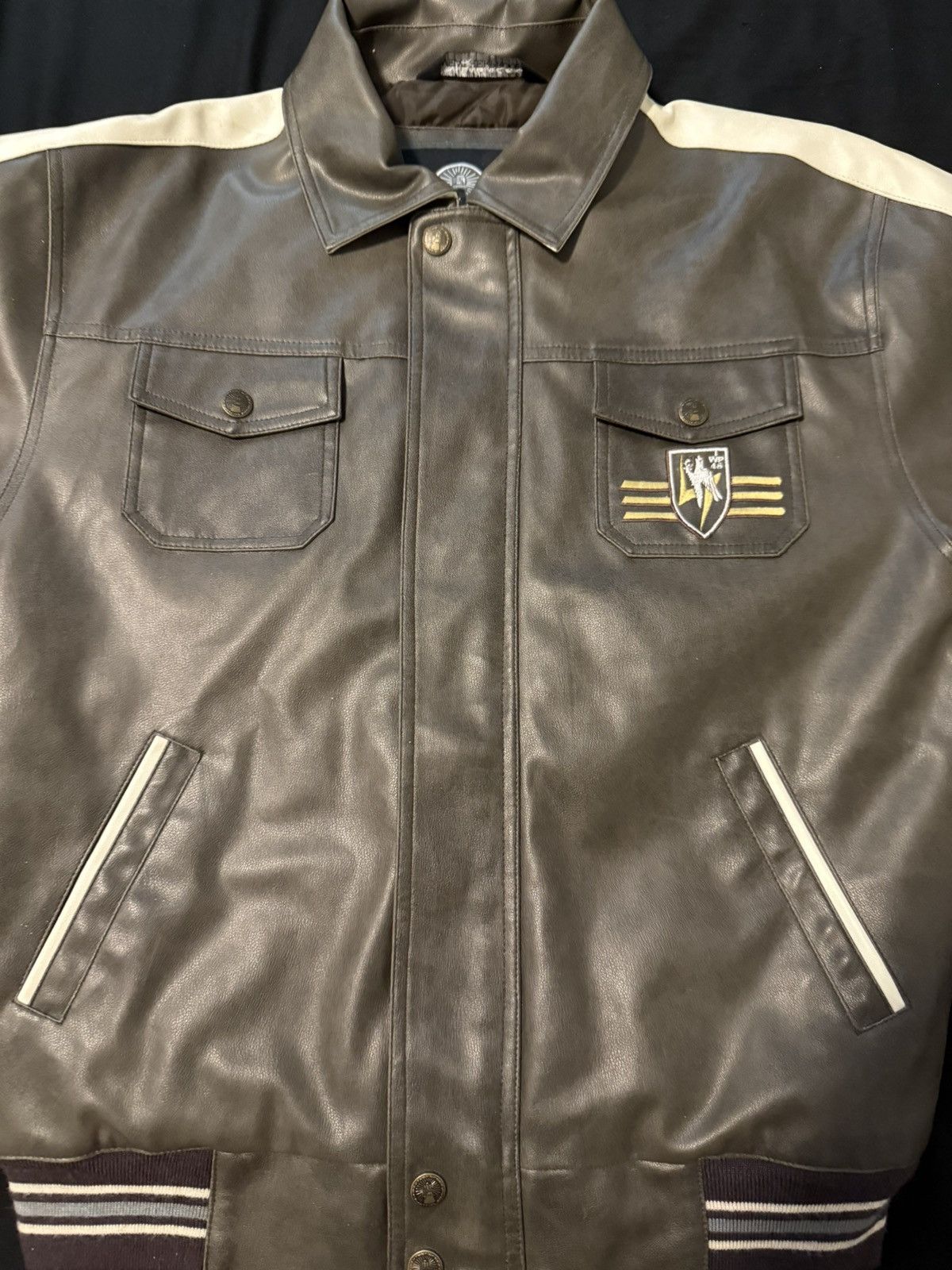 Japanese Brand × Vintage aviator brown leather jacket Size US XL / EU 56 / 4 - 1 Thumbnail