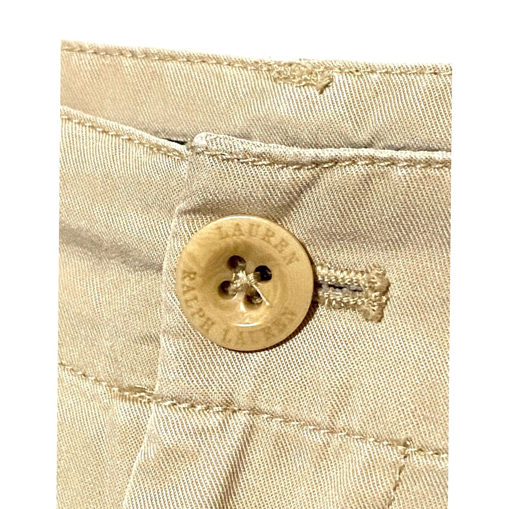 Ralph Lauren Lauren Ralph Lauren Cargo Pants Khakis Women 4P Ruched Ankle Ties Utility Safari Pants Casual Travel Beige Lyocell Pockets 4 Petite Womens Size 27" / US 4 / IT 40 - 7 Thumbnail