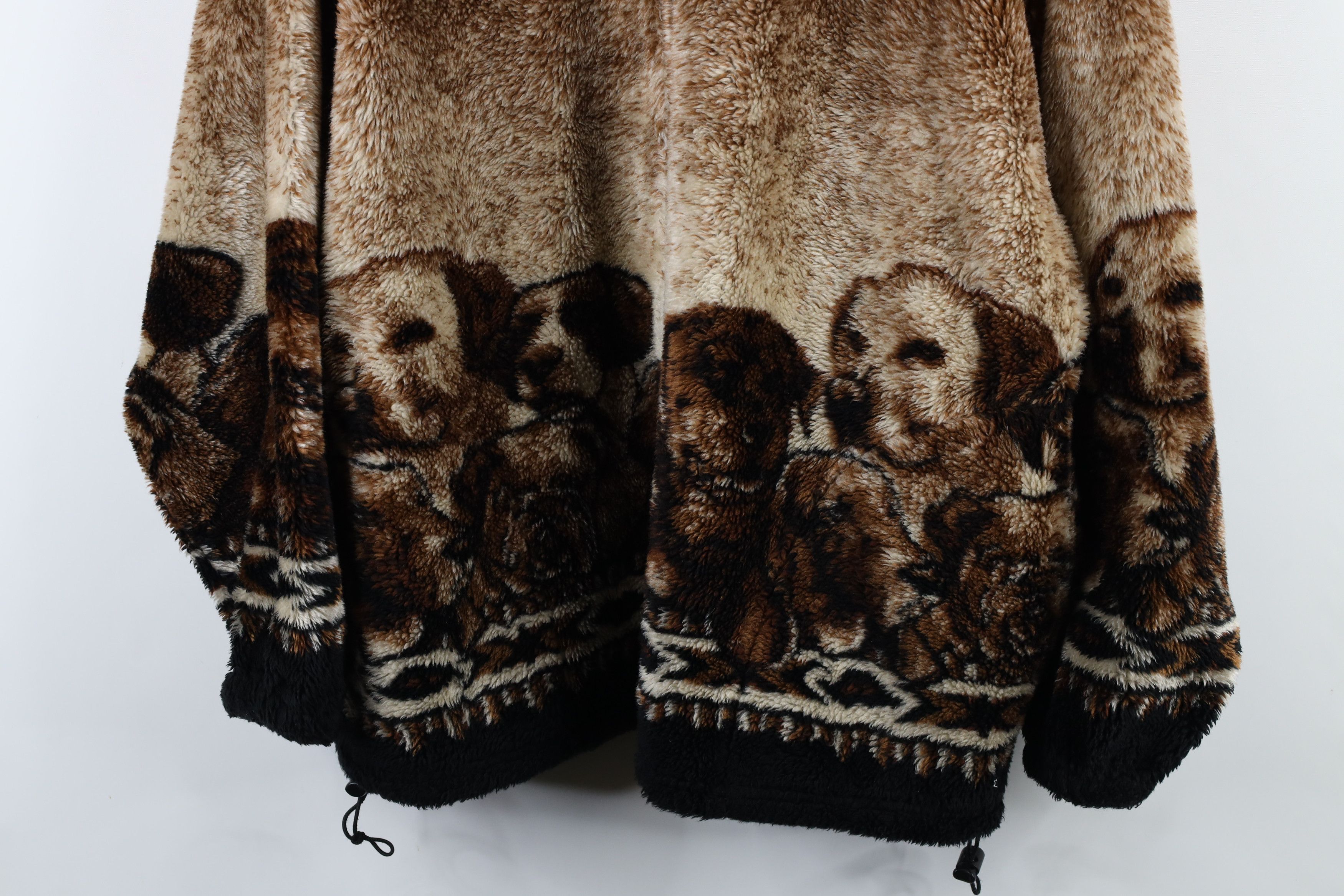 Vintage Vintage 90s Streetwear Over Print Deep Pile Fleece Jacket Size US XL / EU 56 / 4 - 3 Thumbnail