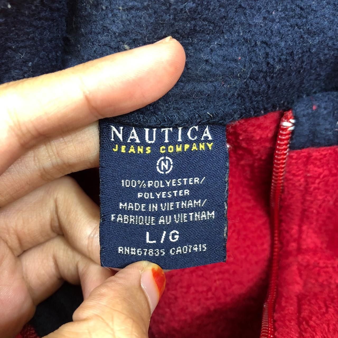 Nautica Vintage NAUTICA JEANS Center Logo Half Zipper Fleece Sweater Size US L / EU 52-54 / 3 - 5 Thumbnail