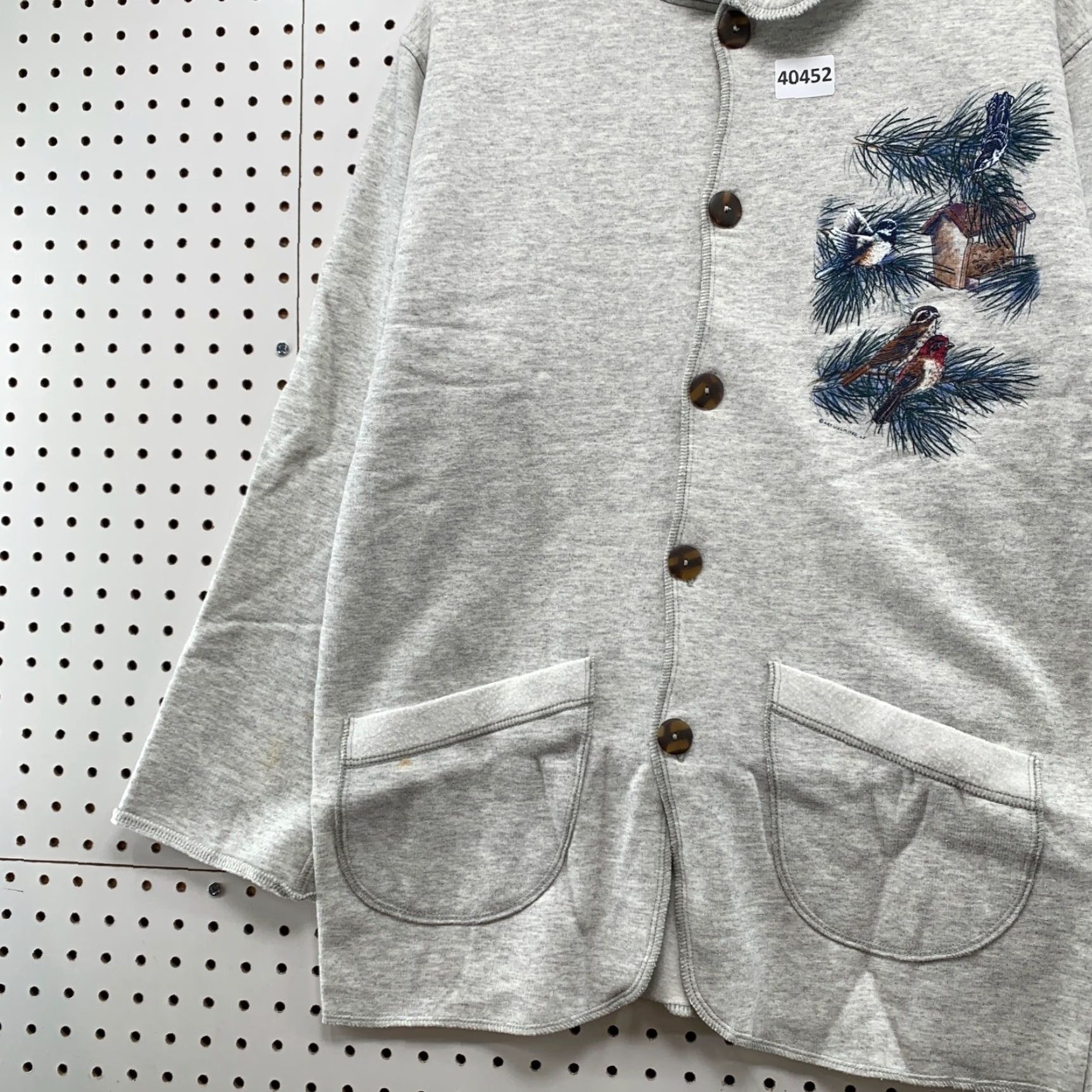 Vintage VINTAGE Art Unlimited Fleece Cardigan Sweater Womens M Gray Birdhouse Art Cardigan Womens M Gray Birdhouse Size M / US 6-8 / IT 42-44 - 6 Thumbnail