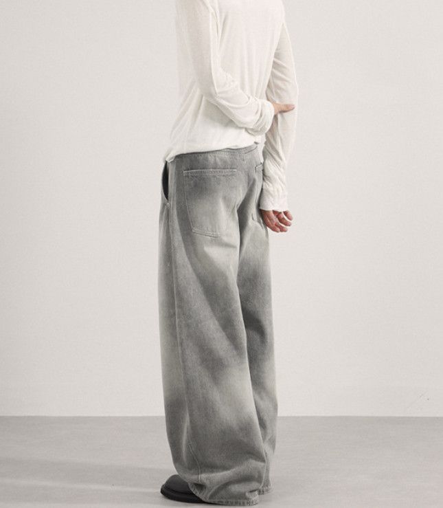 Japanese Brand Retro tie-dye high-street trendy loose wide-leg curved jeans Size US 32 / EU 48 - 2 Thumbnail