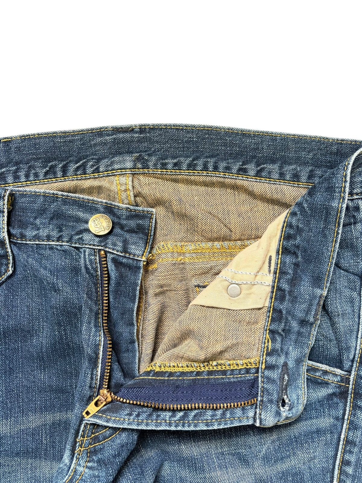 Lee Vintage Lee Riders Distressed Cargo Flare Jeans Size 32" / US 10 / IT 46 - 4 Thumbnail