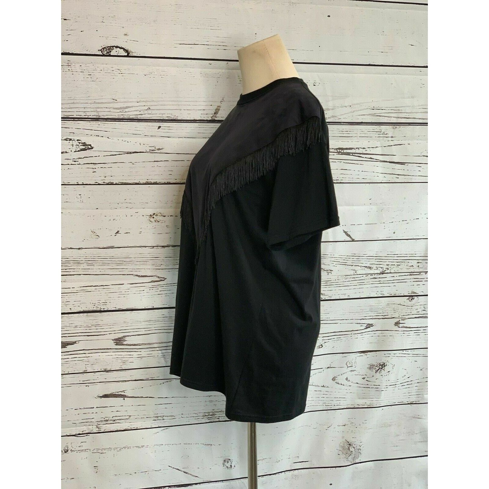 Vintage Reclaimed Vintage vegan suede fringed Boho top Shirt M Size M / US 6-8 / IT 42-44 - 8 Thumbnail