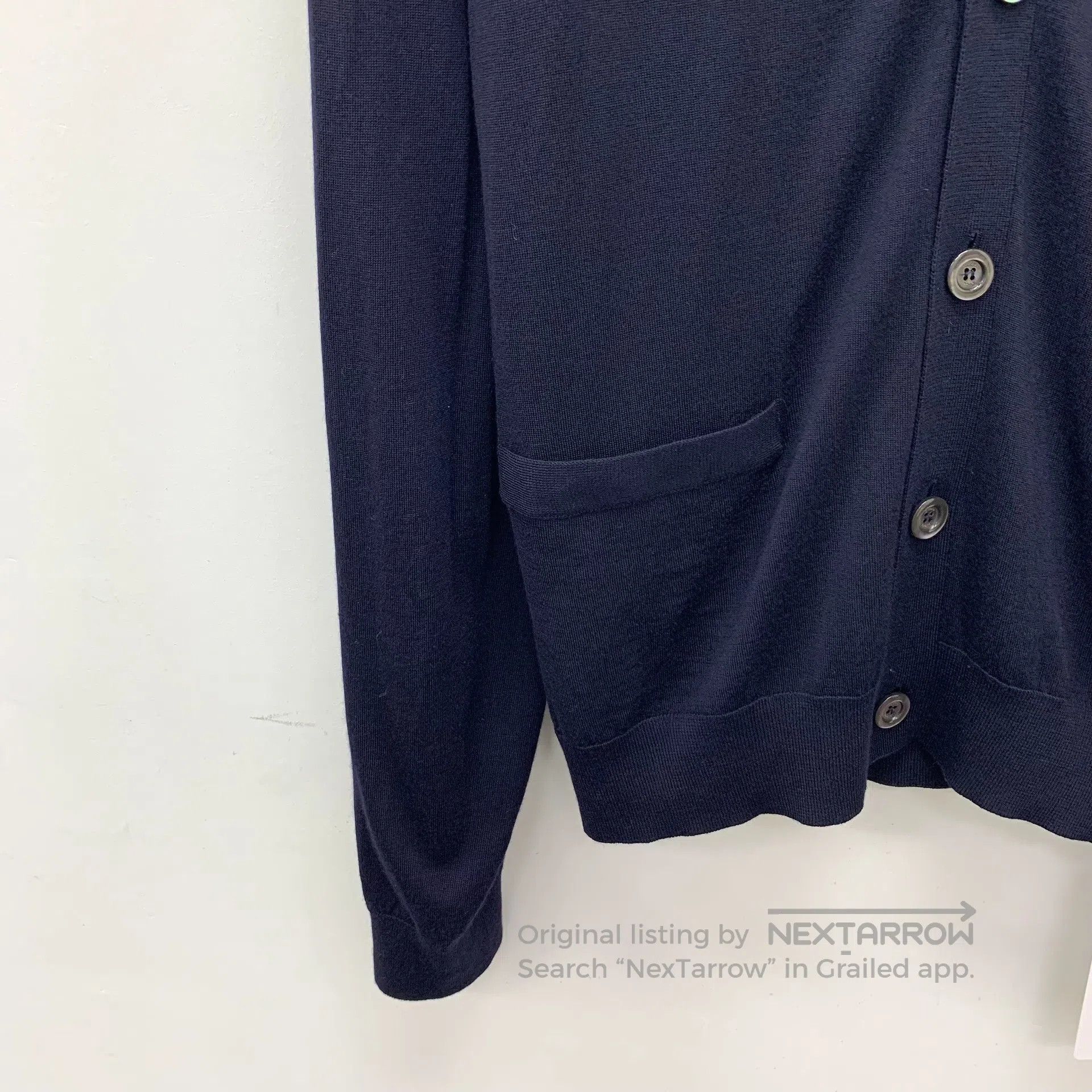 Gucci Guicci Navy blue wool V-neck single-breasted long-sleeved Size L / US 10 / IT 46 - 4 Thumbnail