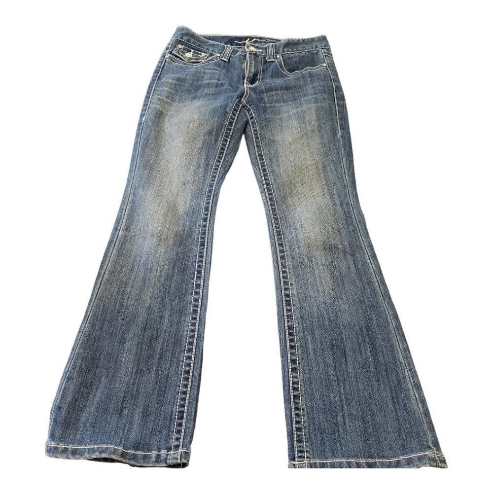 Designer CT131 Ladies INC Denim Blue Denim Boot Cut Jeans 6P Size 28" / US 6 / IT 42 - 1 Thumbnail