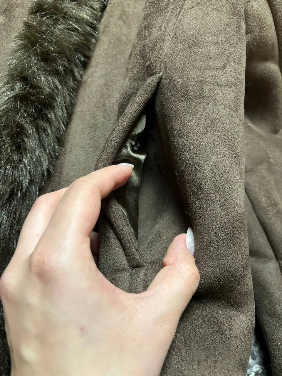 If Six Was Nine × Vintage Vintage Y 2K Suede Leather Style Fur Faux Collar Sleeve Jack Size L / US 10 / IT 46 - 5 Thumbnail
