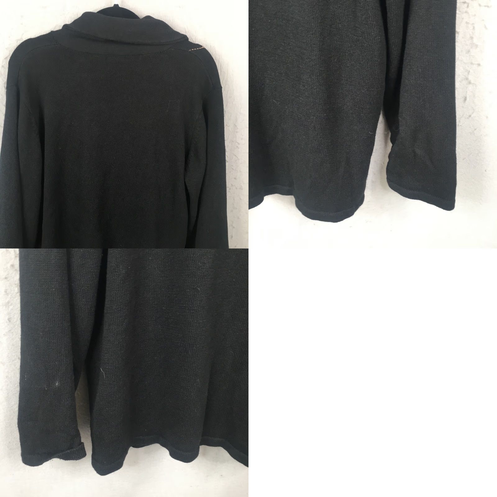Vintage ERIKA Sweater Women L Black Ramie Embroidery Floral Cardigan Boho Long Sleeve Collared Knit Size L / US 10 / IT 46 - 11 Thumbnail