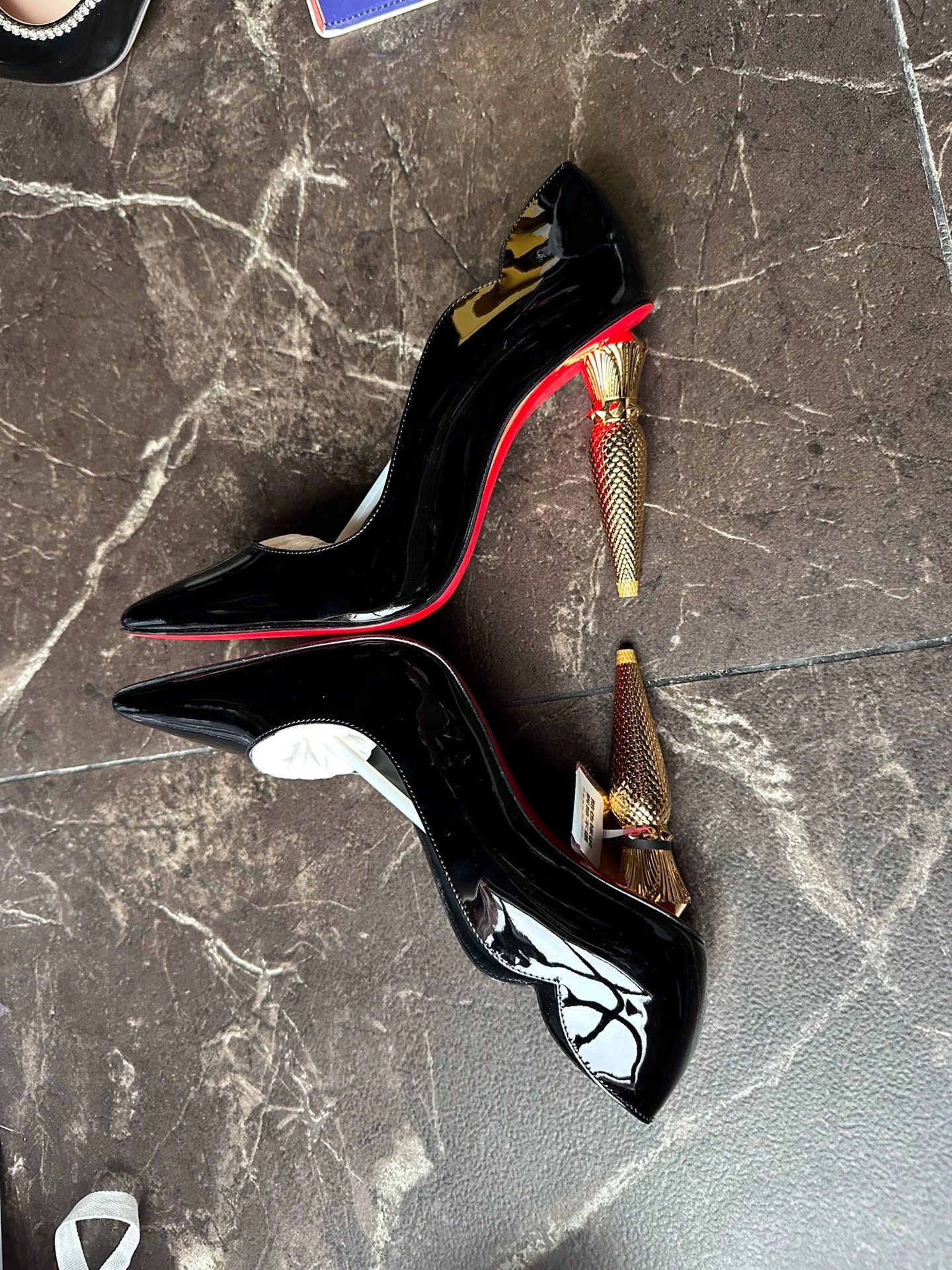 Christian Louboutin Christian Louboutin Lipstick-Shaped Heel Black Patent Leather 36 Size US 5.5 / IT 35.5 - 3 Thumbnail