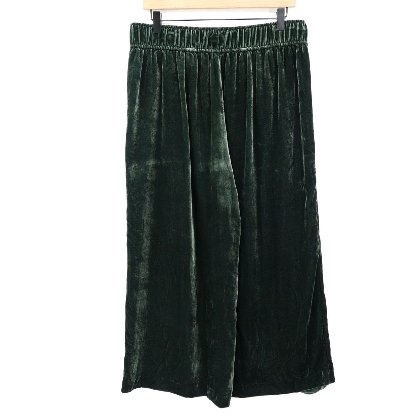 Madewell Madewell Green Velvet Pull On Crop High Rise Wide-Leg Pants L Womens (Inseam 23") Size ONE SIZE - 2 Thumbnail